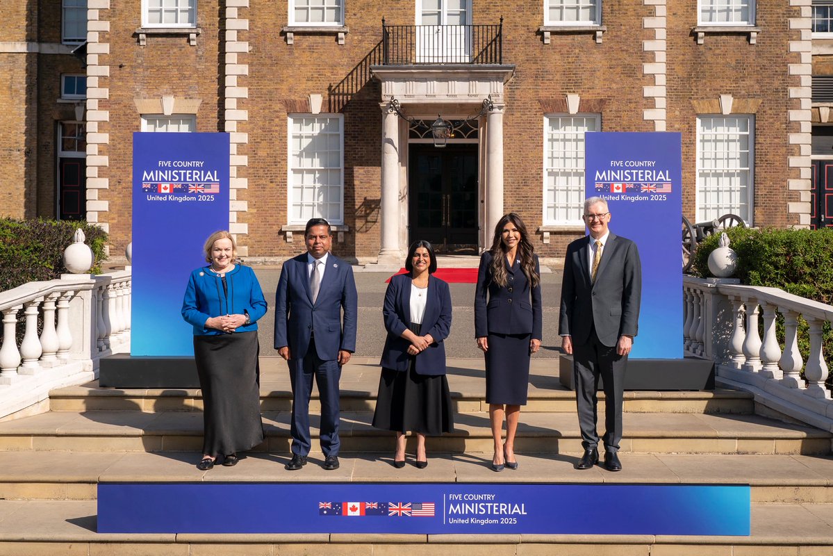 Secretary Kristi Noem (@sec_noem) on Twitter photo I am honored to represent the U.S. and President <a href="/realDonaldTrump/">Donald J. Trump</a> at the Five Country Ministerial in London. Criminal cartels, child predators, drug traffickers, and human smugglers threaten every nation. Together, we are putting an end to this evil.
We saw firsthand how drones, I am honored to represent the U.S. and President <a href="/realDonaldTrump/">Donald J. Trump</a> at the Five Country Ministerial in London. Criminal cartels, child predators, drug traffickers, and human smugglers threaten every nation. Together, we are putting an end to this evil.
We saw firsthand how drones,