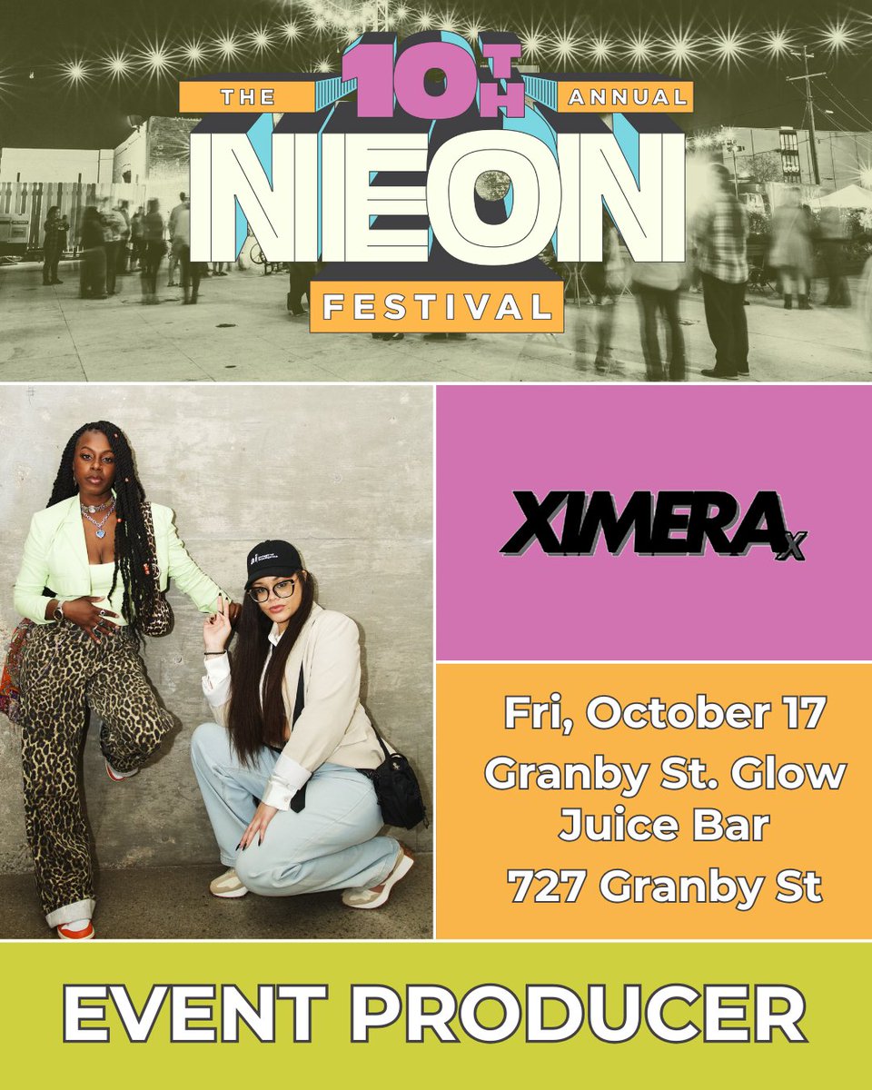 Producer Highlight: XIMERAx 🚀

What began as two friends creating and imagining has grown into a purpose-driven agency blending spirit, story, and style. Experience their vision at NEON Festival this October.