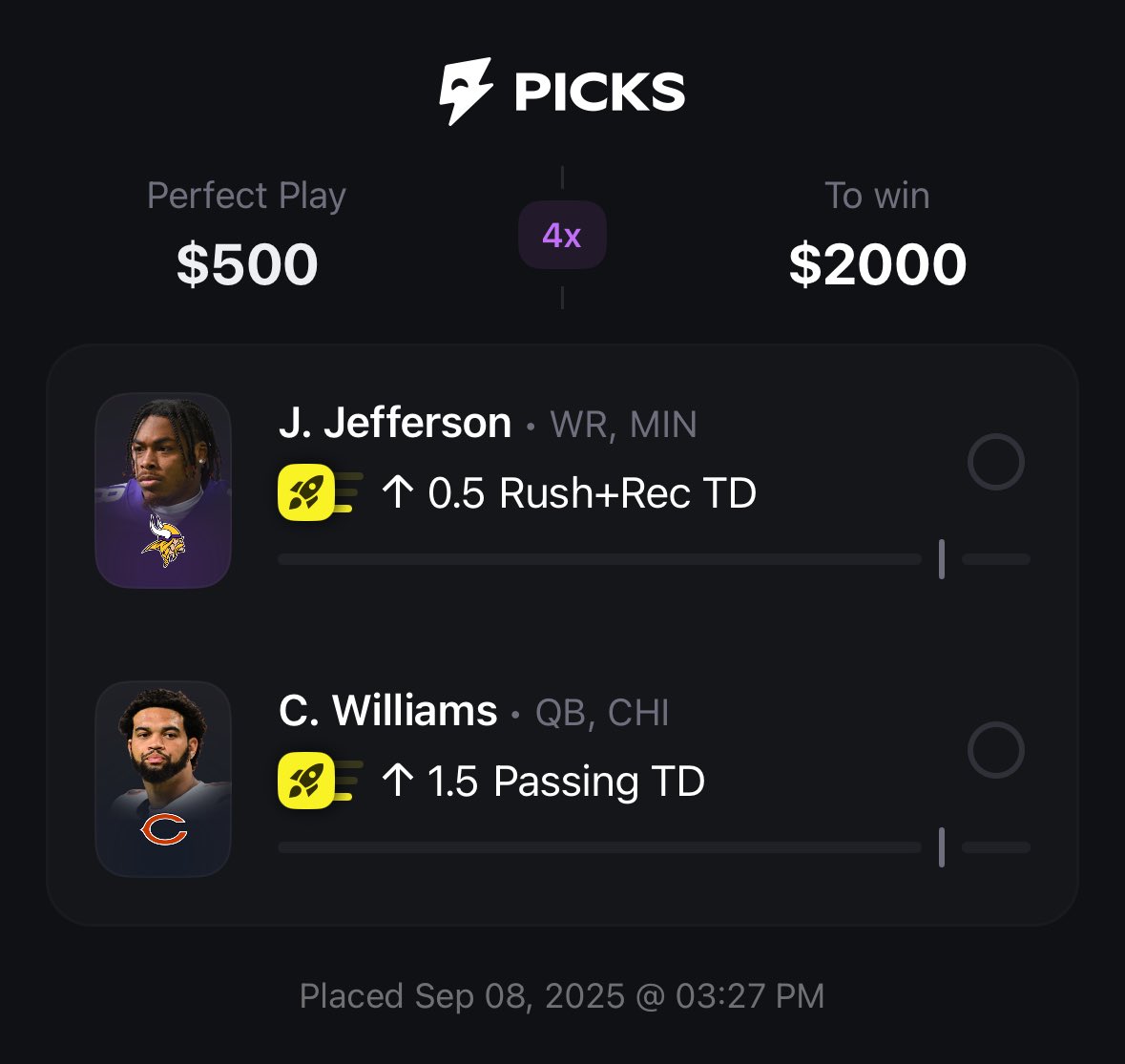 Monday Night Football lineup with <a href="/betr/">betr</a> 🤑

And don’t forget we are giving ALL users a Week 2 deposit match just for playing  📈📈📈