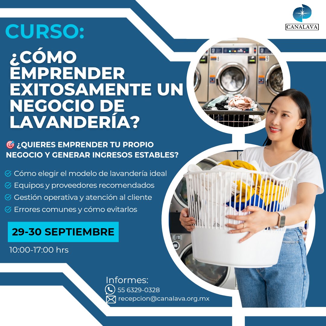 CANALAVA's tweet image. 🫧🏪🧼 Curso: Cómo Emprender Exitosamente un Negocio de Lavandería

📢✅️👌¡Bienvenido al primer paso hacia tu negocio exitoso!
#Lavanderías #cursolavanderia  #excelenciaprofesional ‼️⬆️🙌🎯
