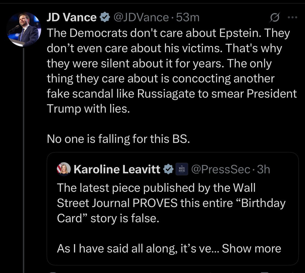MeidasTouch's tweet image. 🚨 OK TWITTER

The White House and MAGA propagandists are covering up for Trump and the Epstein child sex trafficking ring.

They are actively assisting CHILD SEX TRAFFICKING.

All to try to protect Donald Trump.

SCREENSHOT THEM. NAME THEM. SHAME THEM. 👇

DO NOT FORGET THIS!!!