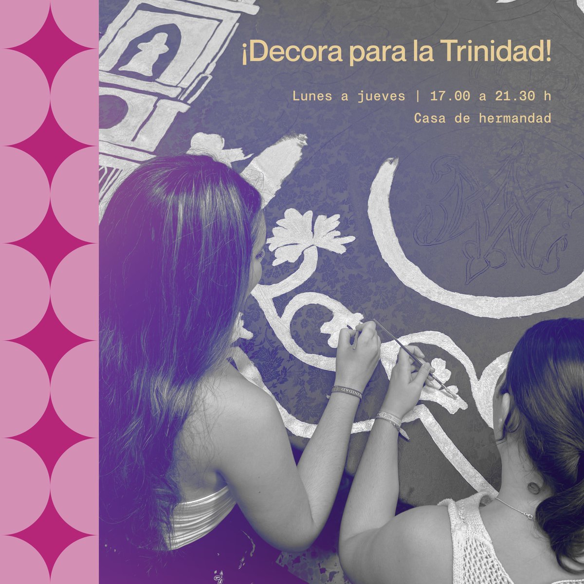 cautivotrinidad's tweet photo. #25TrinidadCoronada - ¿Quieres colaborar con los preparativos de la procesión extraordinaria de la Trinidad? 

Los jóvenes de nuestra cofradía acuden cada tarde a la casa de hermandad para preparar las decoraciones con las que engalanaremos las calles.

Si quieres participar, te esperamos de lunes a jueves a partir de las 17.00 horas. #CofradíasMLG.