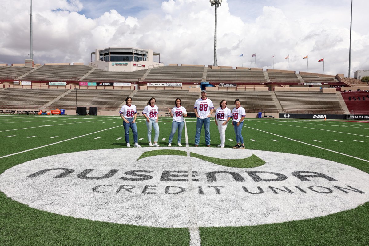 nusendacu's tweet photo. What a night! 🎉 Proud to sponsor the Heritage Game at Aggie Memorial Stadium! Huge thanks to @CasaDPeregrinos and Las Cruces Creatives! #AggieUp #NusendaPartner #HeritageGame #CommunityStrong #FanFiesta #AggieWin https://t.co/yiZrnHI3ee