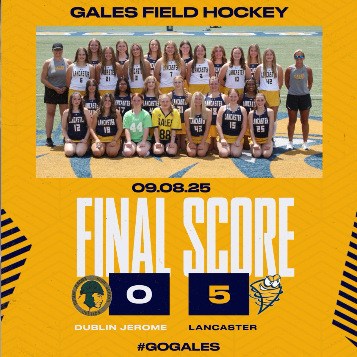 Gales Field Hockey with a BIG win over Dublin Jerome 5-0! #Galesnation
