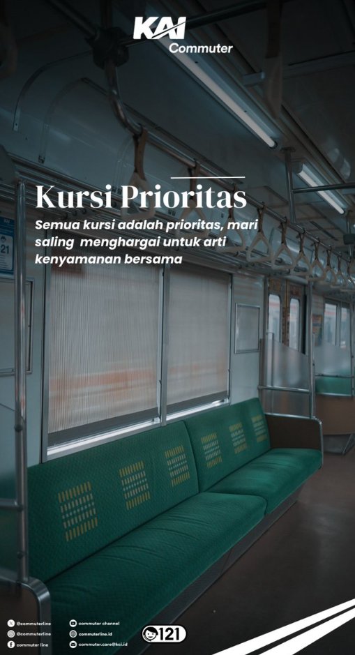 CommuterLine's tweet photo. Bagi pengguna prioritas tidak terbatas untuk duduk di kursi prioritas saja, tetapi di seluruh kursi Commuter Line. Mari #RekanCommuters saling menghargai untuk arti kenyamanan bersama.      

#GayaGenerasiUrban https://t.co/TOwzD4vDAb