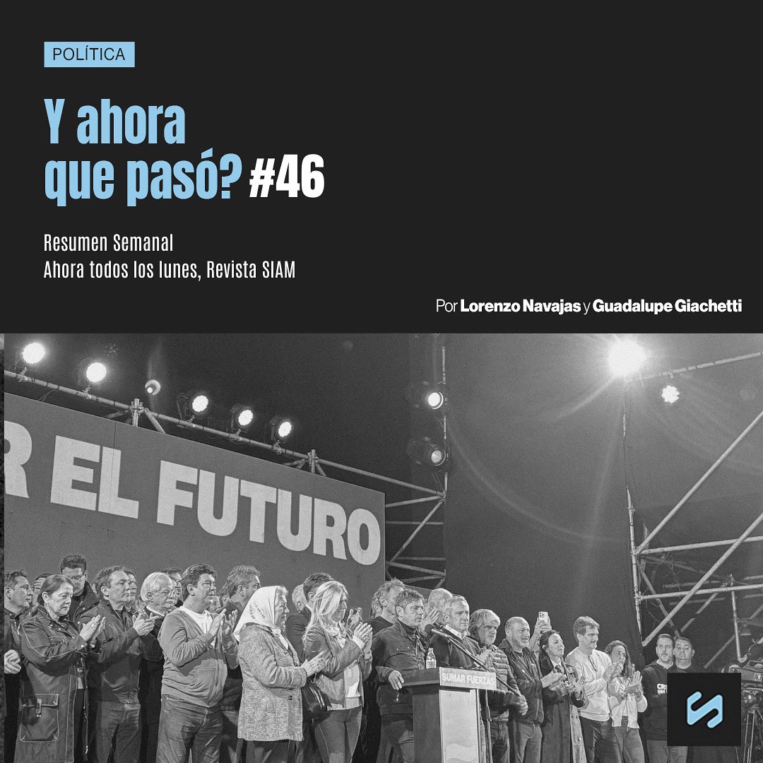 Mucho movimiento esta semana, con el foco en la elección bonaerense y el veto a la Ley de Discapacidad.

Por <a href="/guadigiachetti/">guadi🌞</a> y <a href="/Bladifiquese/">Fedaykin</a> 
siamrevista.com/y-ahora/