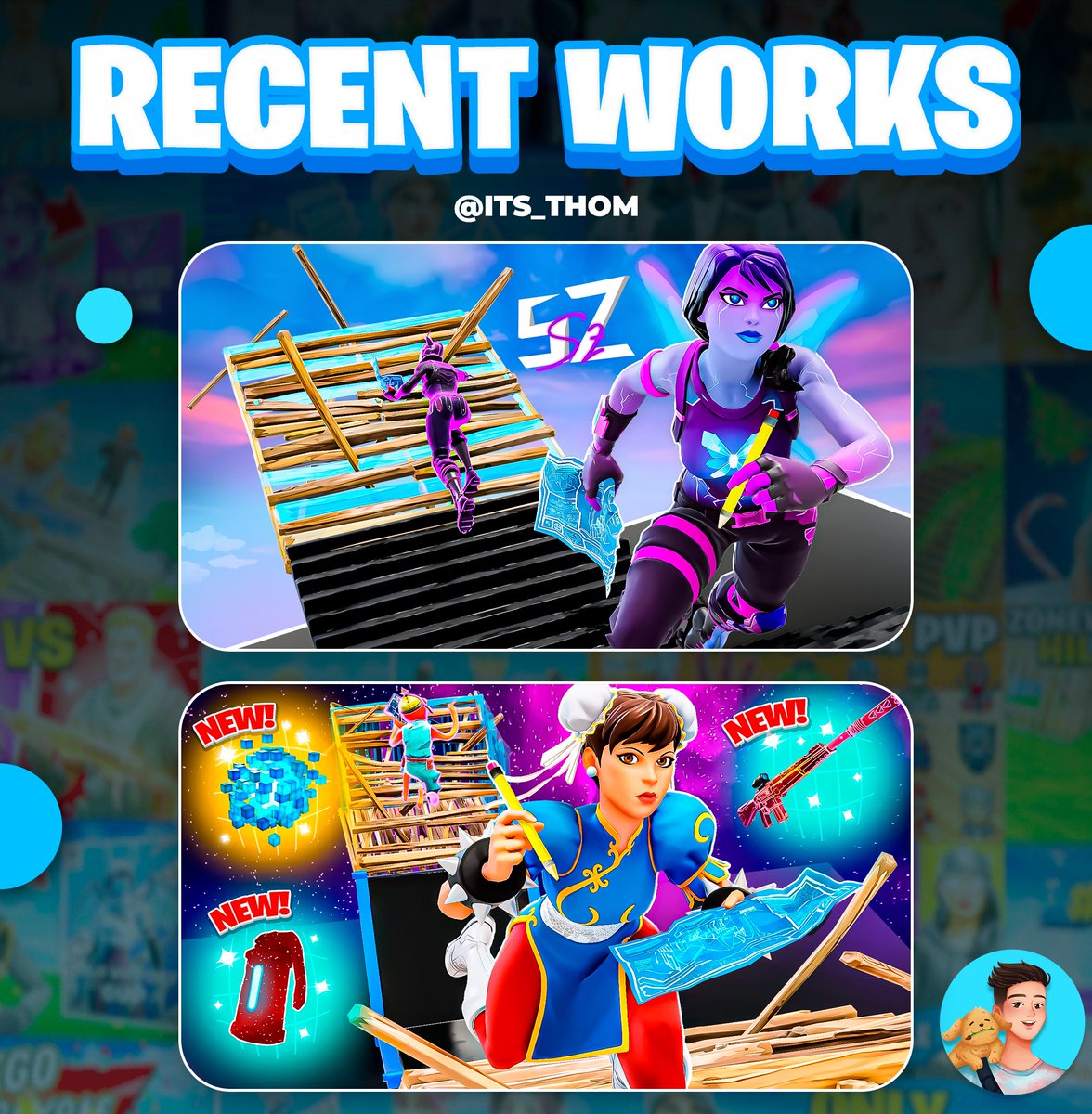 _itsThom_'s tweet image. 1V1 Thumbnails that I made some time ago! 😮‍💨🔥
Support is appreciated ♥️
Comms are open 🟢📨
#Fortnite #FortniteArt #Thumbnails #FortniteCreative