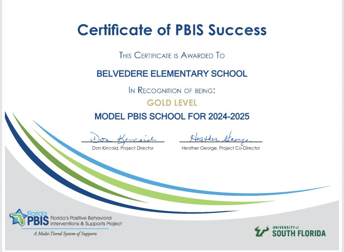🎉🐝 Big news! Belvedere Elementary is officially a 2024–2025 FLPBIS Model School! Proud of our staff, students, and community for making this achievement possible. 💛👏 #BelvedereBees #FLPBIS #ModelSchool <a href="/pbcsd/">The School District of Palm Beach County</a> <a href="/robinlbrown6/">RobinBrownInstrSupt</a>