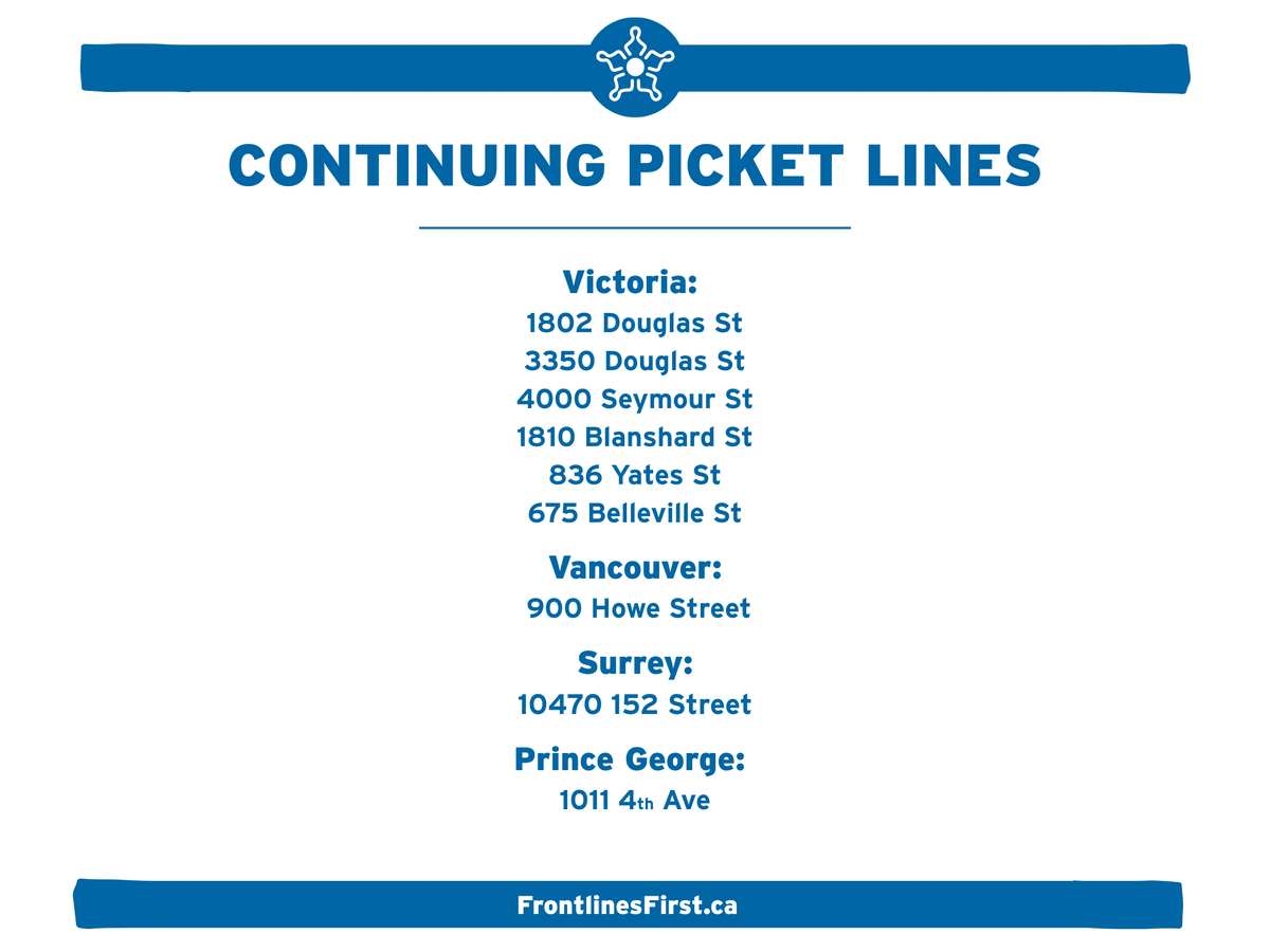 New picket lines are going up across B.C. (📍 see image)

This fight is about keeping public services strong — and we’ll be here however long it takes. ✊

👉 bargainingbc.ca/public_service