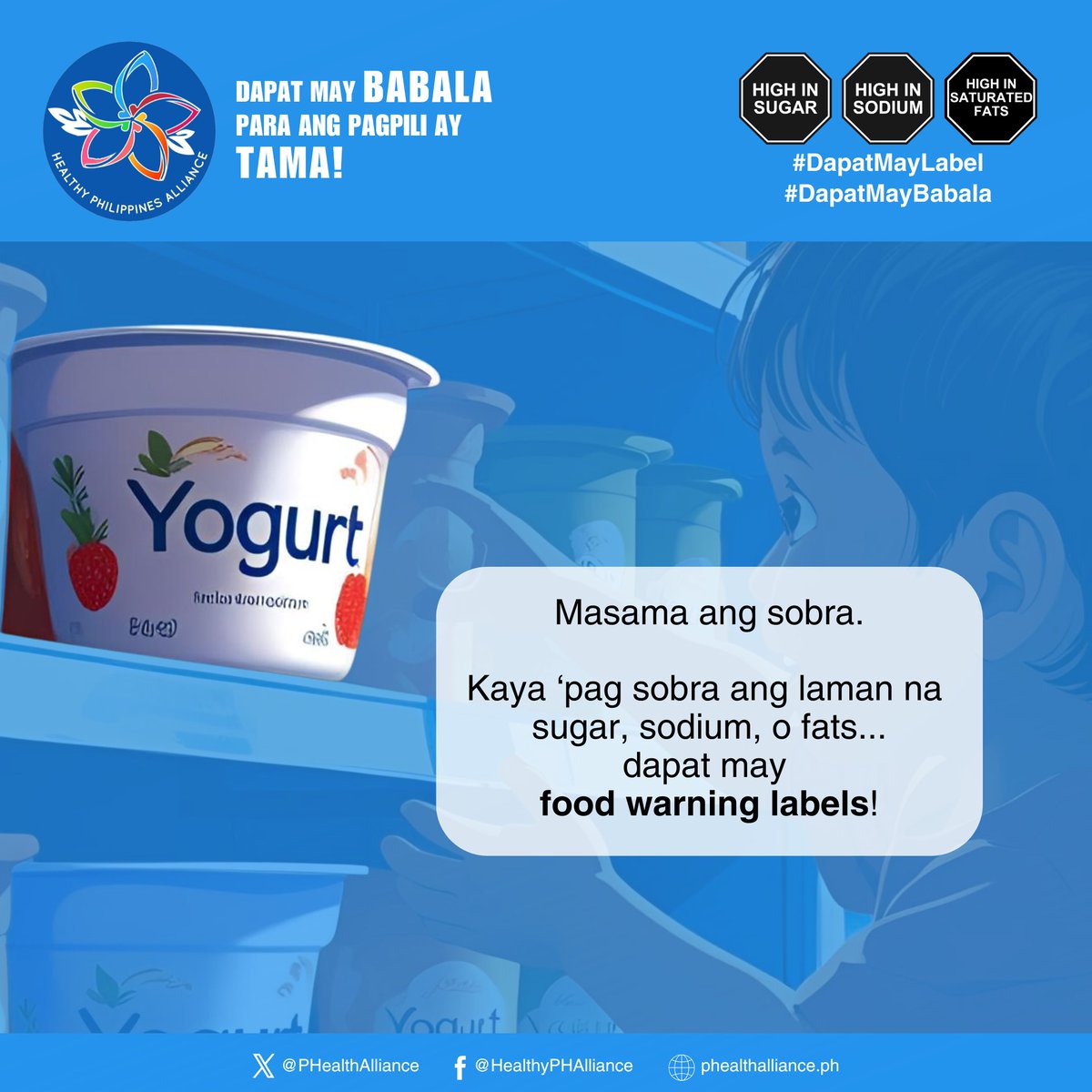 Ika nga, pag sobra, hindi na maganda sa kalusugan #DapatMayBabala #DapatMayLabel #BeatNCDs