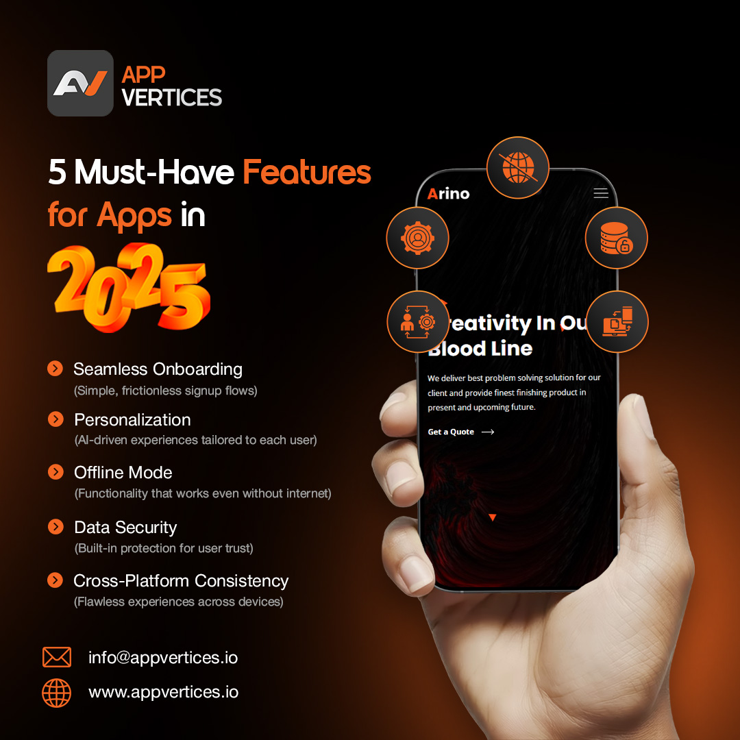 appvertices's tweet image. Building a great app starts with the right foundation. Here are the 5 must-have features every successful mobile app in 2025 should include.

#AppDevelopment #AppFeatures #Tech2025 #MobileInnovation #DigitalProducts #UXDesign #AppVertices #AppVerticesLLC