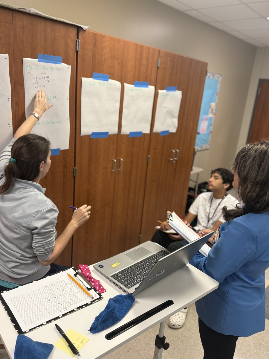 RuuudyRuuu_NRJH's tweet photo. Small Group Instruction in action! In 6th Grade Math, Mrs. McCoy reinforces adding & subtracting integers with counters. Meanwhile, Mrs. Thomas guides her Algebra I students through the steps of solving multistep equations.
#MathMoves #Data #Engagement #Growth https://t.co/A4rddOvlEe