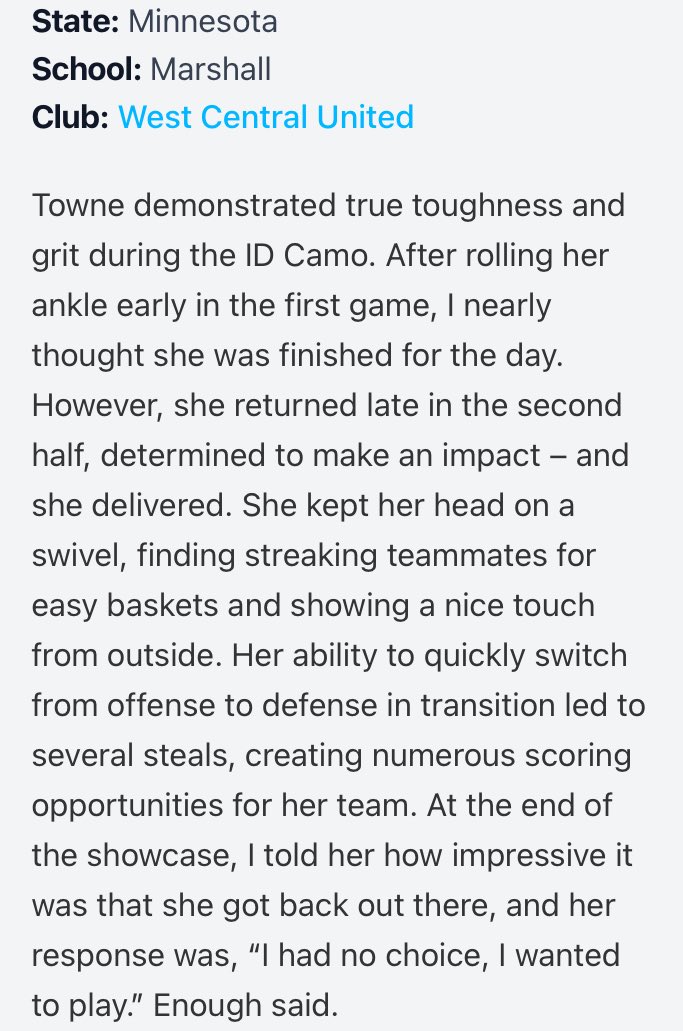 Sydney Towne (@st0wne21) on Twitter photo Thank you for the write up <a href="/tonyragtime76/">Tony Ragulen</a> ! I had a fun day of basketball at the <a href="/PGHMinnesota/">Prep Girls Hoops Minnesota</a> ID camp with a ton of talent in the gym!! Thanks to <a href="/tonyragtime76/">Tony Ragulen</a> , <a href="/GMacHoops/">Grant McGinnis</a> , and all the other evaluators and coaches in the gym!
<a href="/PrepGirlsHoops/">Prep Girls Hoops π</a> <a href="/JakeSmith232/">jake smith</a> <a href="/BrettSmith1515/">Brett Smith</a> Thank you for the write up <a href="/tonyragtime76/">Tony Ragulen</a> ! I had a fun day of basketball at the <a href="/PGHMinnesota/">Prep Girls Hoops Minnesota</a> ID camp with a ton of talent in the gym!! Thanks to <a href="/tonyragtime76/">Tony Ragulen</a> , <a href="/GMacHoops/">Grant McGinnis</a> , and all the other evaluators and coaches in the gym!
<a href="/PrepGirlsHoops/">Prep Girls Hoops π</a> <a href="/JakeSmith232/">jake smith</a> <a href="/BrettSmith1515/">Brett Smith</a>