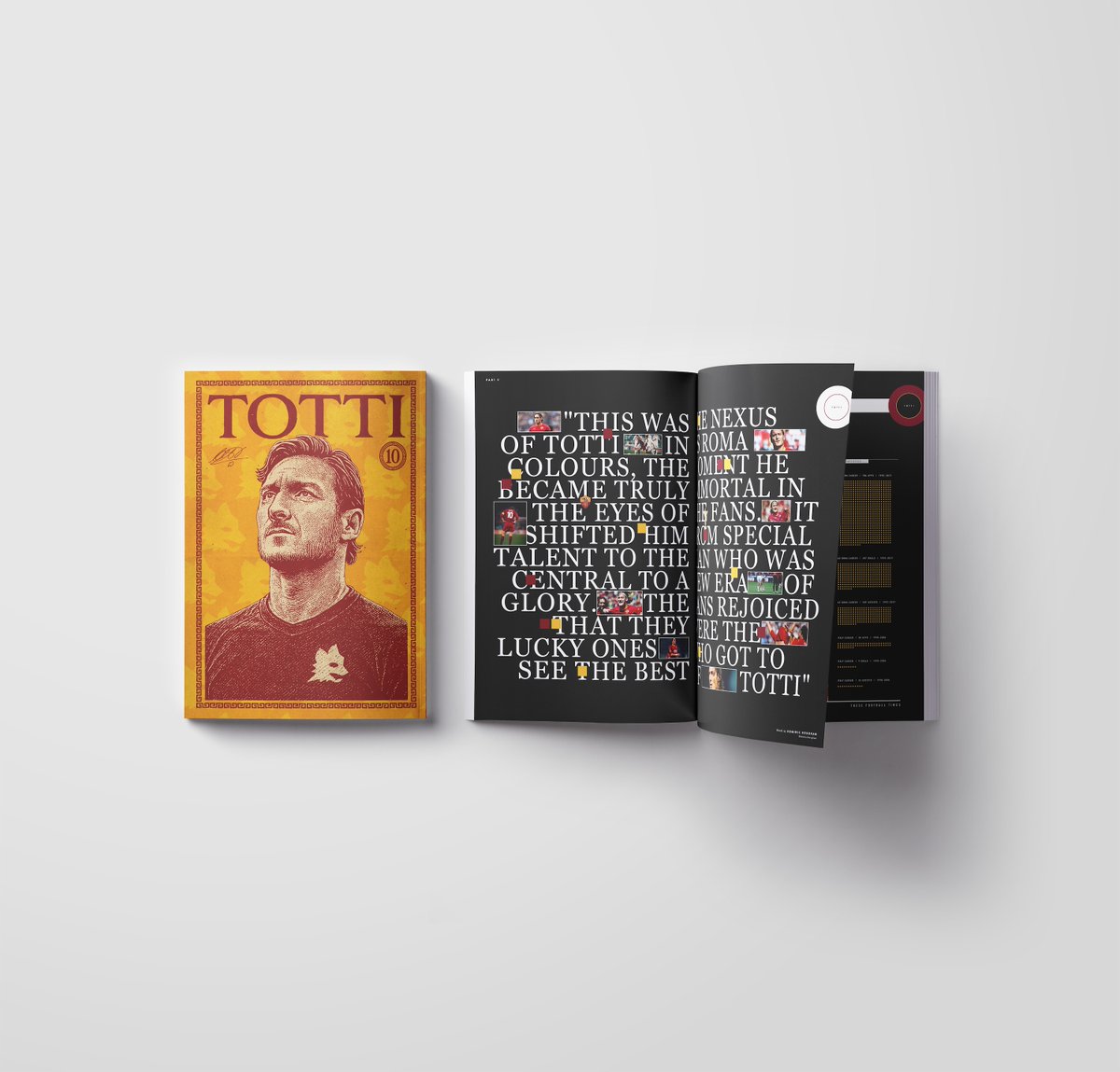 🐺 Introducing the Francesco Totti magazine. From his days of playing with idol Giuseppe Giannini and his growth under Zeman, through to Scudetto glory, his peak, his divisive final days, and his topping of the world in 2006, this is Il Capitano's career.

thesefootballtimes.shop/totti