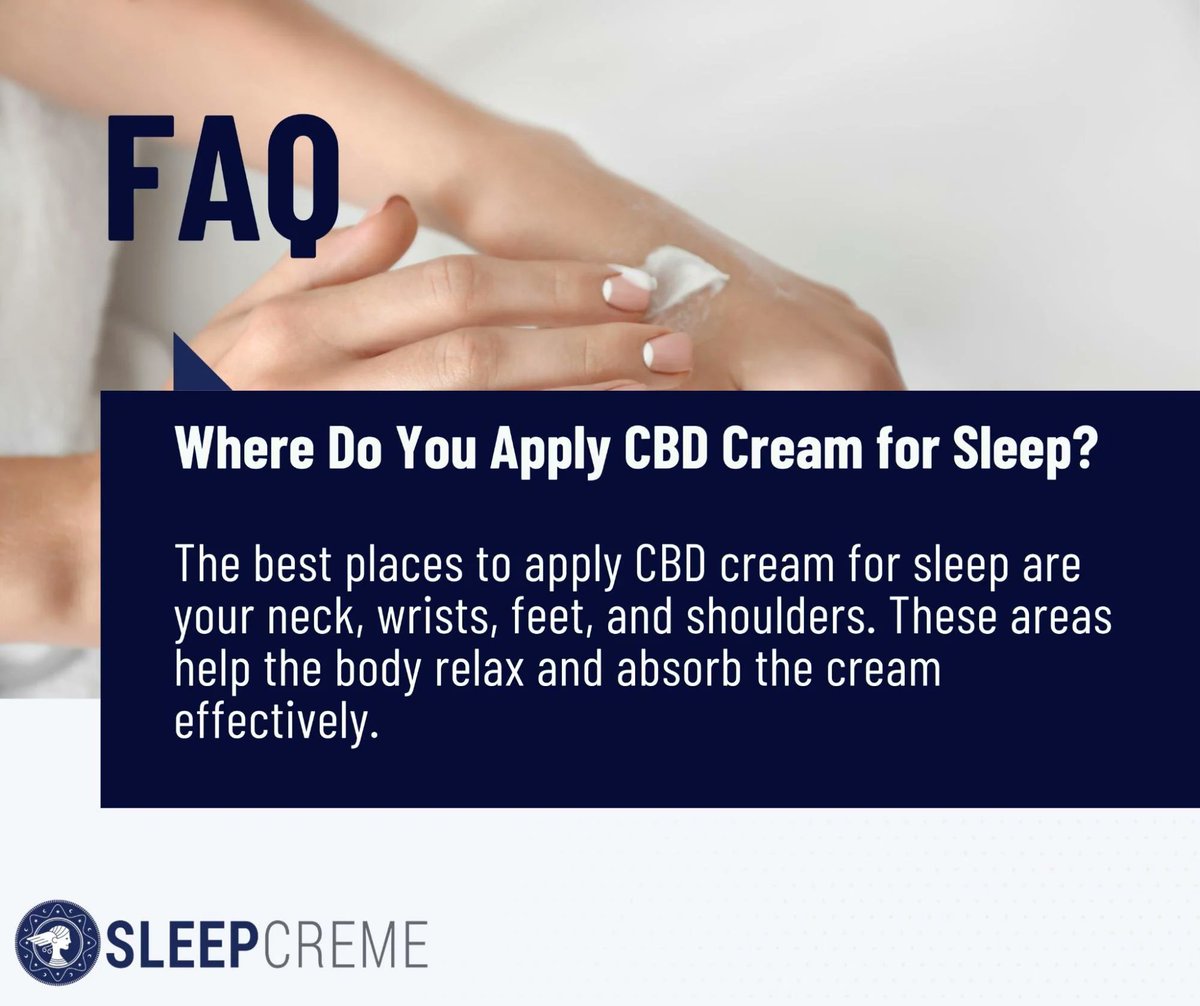 SleepCremeLLC's tweet image. Wondering where to apply SleepCreme for the best results? 💤

Read more on the blog: sleepcreme.com/blogs/sleepcre…

💜 Try making SleepCreme part of your nightly ritual tonight.  SHOP SLEEPCREME.com

#SleepCreme #CBDforSleep #NightlyRoutine #BetterSleep