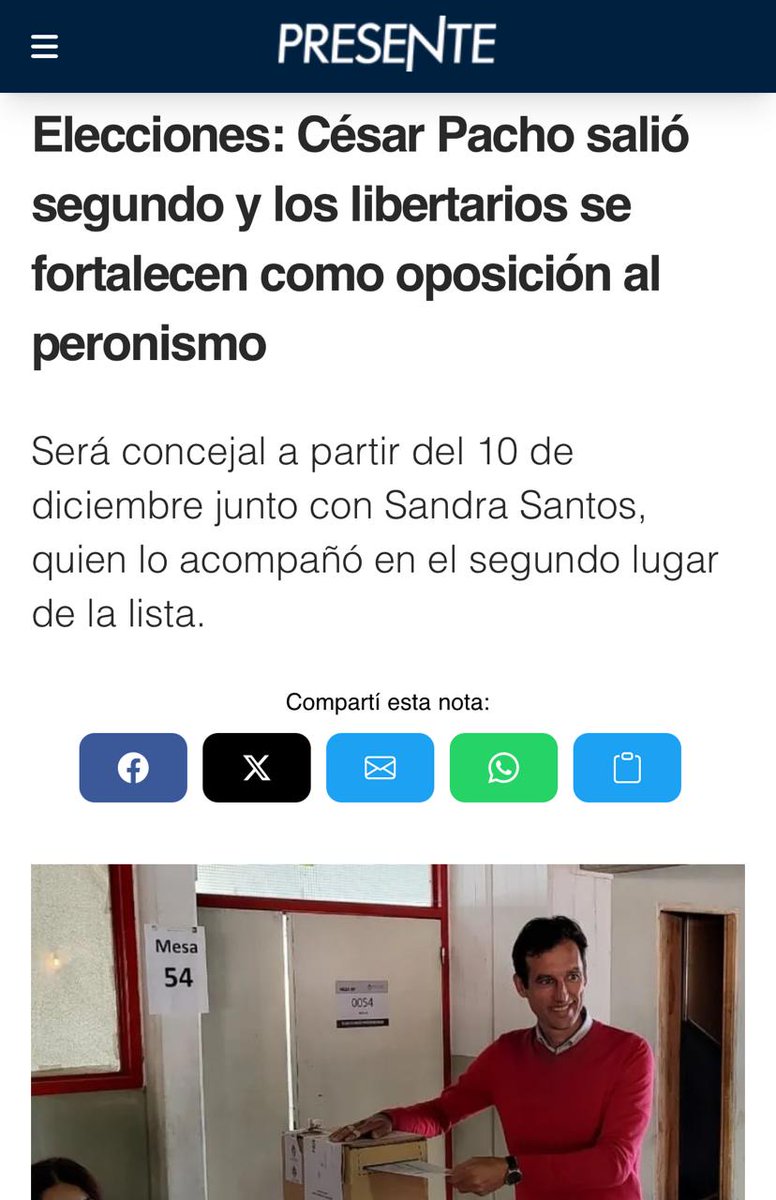 Esto es solo el comienzo de la tarsformación que vamos a dar en Bolivar. Nos posisionamos como la 2°  fuerza para representar y defender a los vecinos de nuestra ciudad.
VLLC!🇦🇷

Acá la nota completa 👇presentenoticias.com/noticias/2025/…