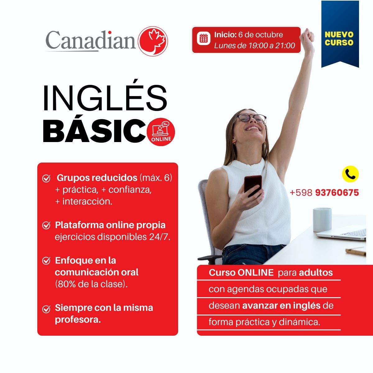 AndreaCTeacher's tweet photo. ¿Querés 𝗲𝗺𝗽𝗲𝘇𝗮𝗿 𝗮 𝗵𝗮𝗯𝗹𝗮𝗿 𝗶𝗻𝗴𝗹𝗲́𝘀 con seguridad pero tu agenda está siempre llena?

✅ Nuestro curso básico online está pensado para adultos que necesitan avanzar paso a paso.
𝗘𝘀 𝘁𝘂 𝗺𝗼𝗺𝗲𝗻𝘁𝗼 𝗱𝗲 𝗱𝗮𝗿 𝗲𝗹 𝗽𝗿𝗶𝗺𝗲𝗿 𝗽𝗮𝘀𝗼. https://t.co/xY1bfPlvDs