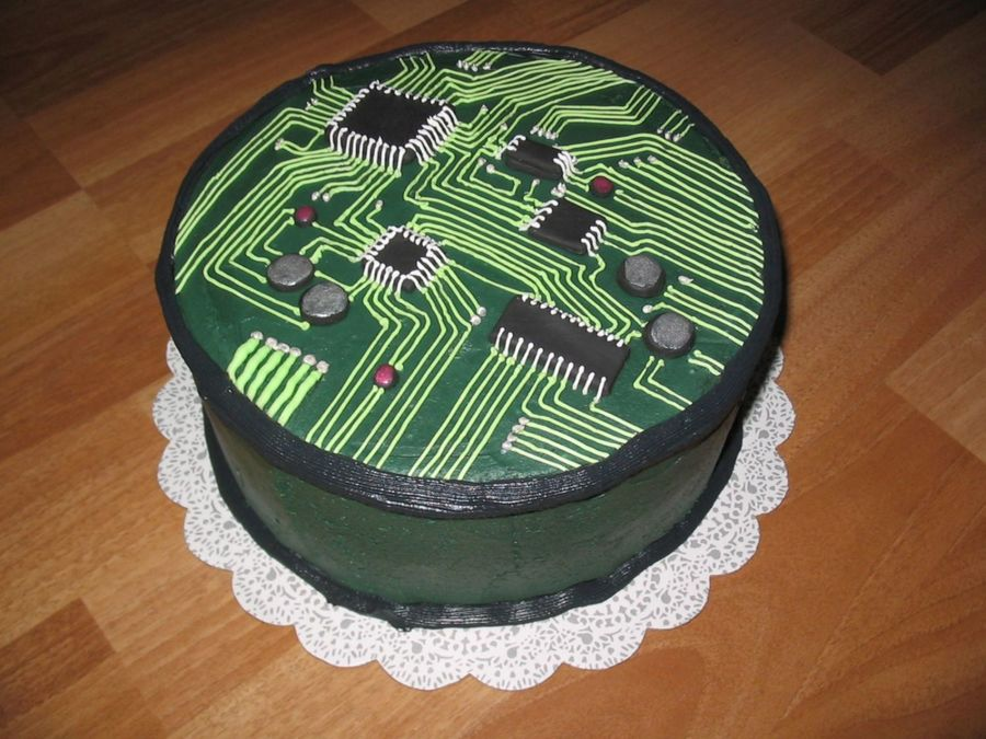 cqcqcqdx's tweet image. Circuit board Cake of the week!