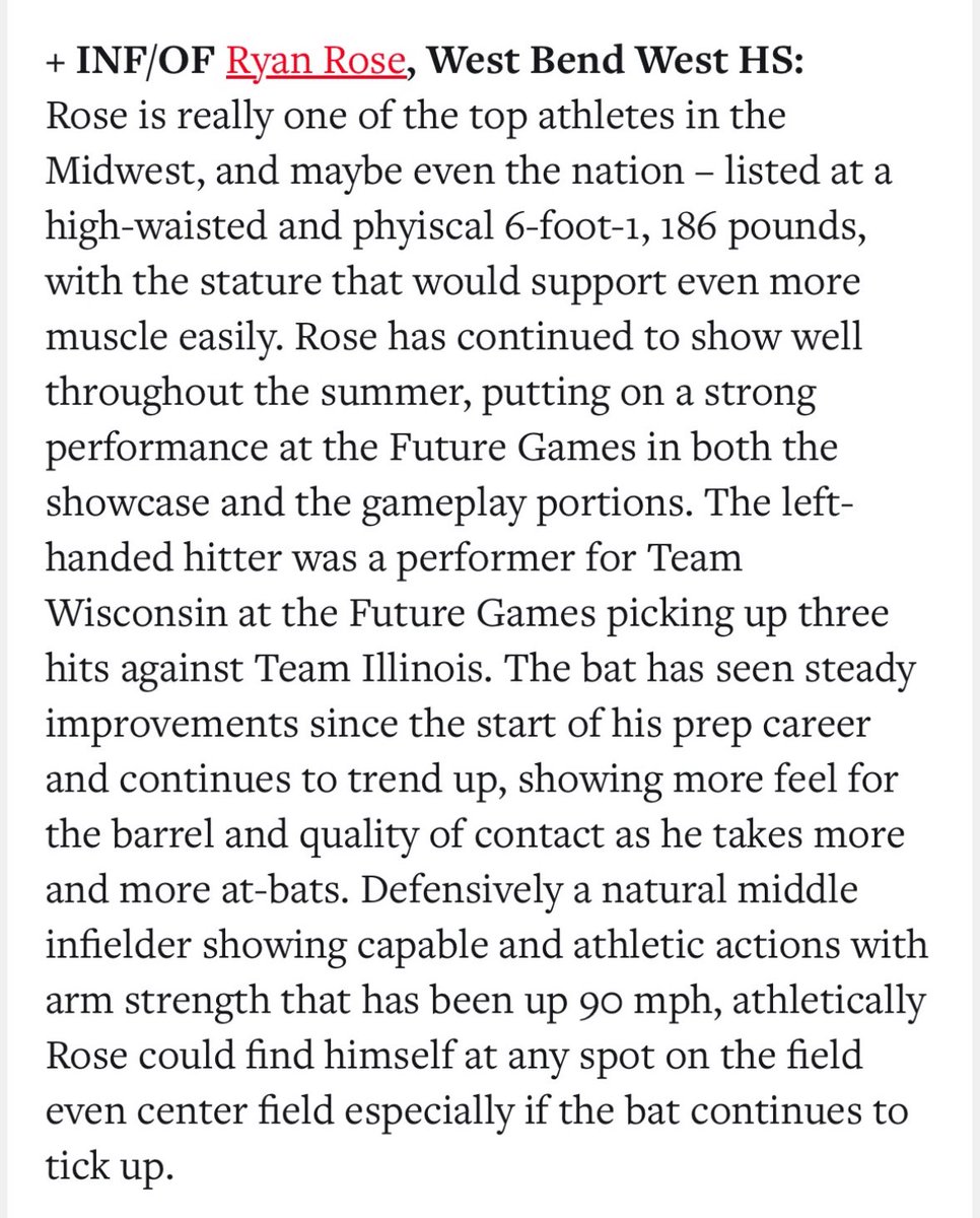 Thank you <a href="/prepbaseball/">Prep Baseball</a> for this awesome write up and ranking me as the number 10 player in the state! 
<a href="/VinnyRottino/">Vinny Rottino</a> <a href="/AndySrokaPBR/">Andy Sroka</a> <a href="/joshrfields/">Josh Fields</a> <a href="/PuccioNick/">Nick Puccio</a> <a href="/brad_jarreau10/">Brad Jarreau</a> <a href="/CoachSpat15/">Anthony Spataro</a> <a href="/Esnide25/">Eric Snider</a> <a href="/cam_mcdonald4/">Cam McDonald</a>