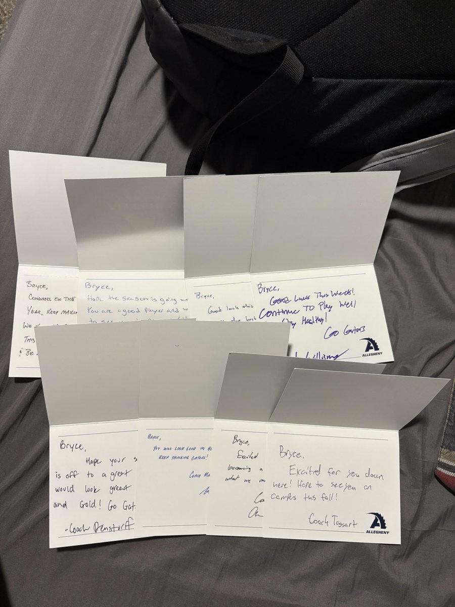 Thank you to the Allegheny coaching staff for the great letters! Go Gators!🐊
