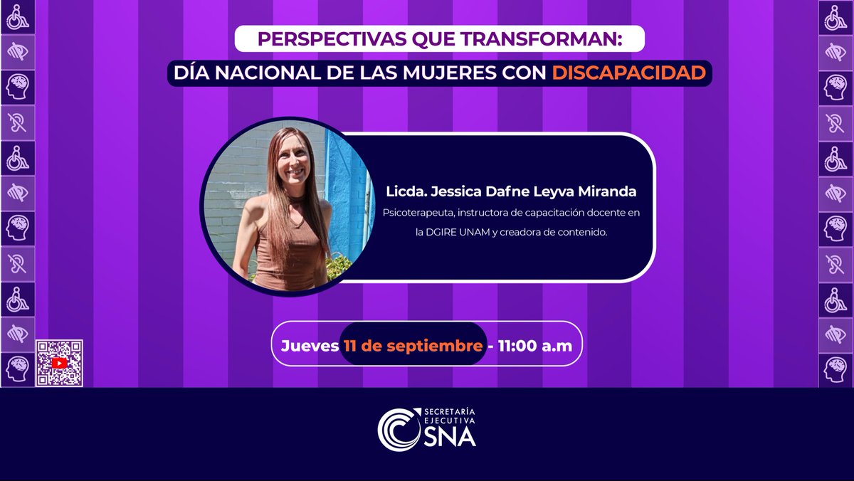 Esta semana te invitamos al diálogo "Perspectivas que Transforman" en el marco del Día Nacional de las Mujeres con Discapacidad.

📅 Jueves 11 de septiembre
⏰11:00 horas

Súmate en el siguiente link:
youtube.com/live/ChTWwaMtp…

¡Te esperamos!