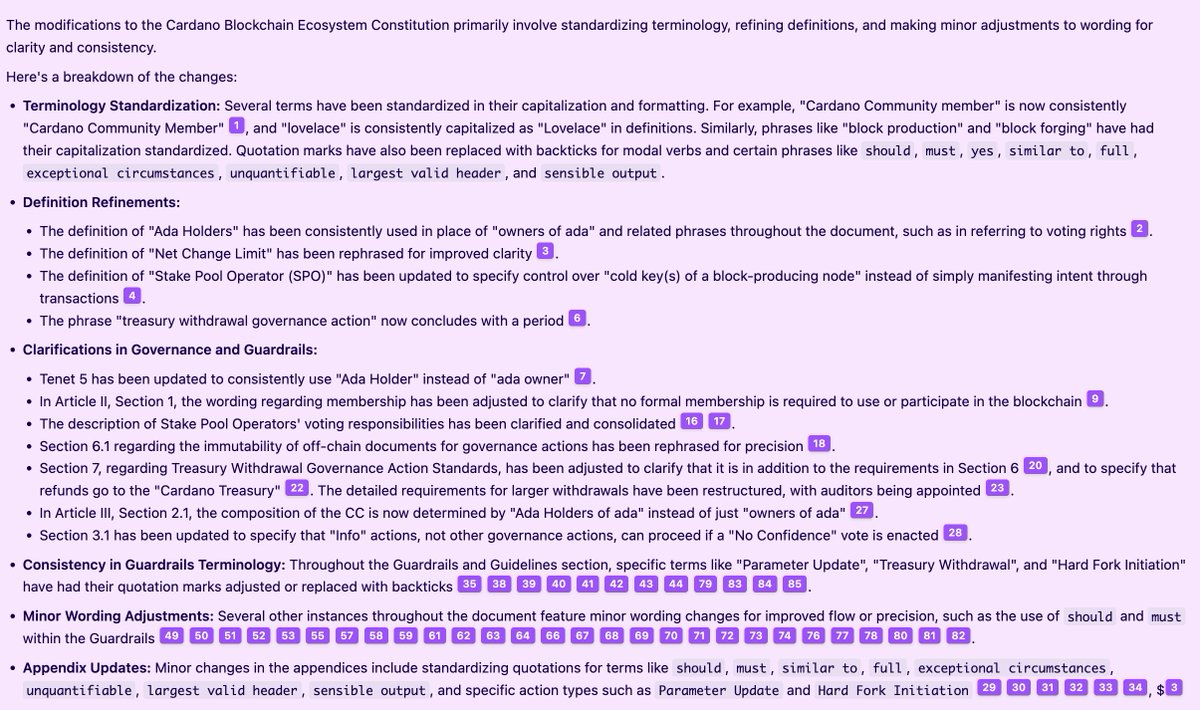 yuta_cryptox's tweet image. Based on the feedback from DReps who voted NO/Abstain on Constitution v2.0, I&apos;ve created Constitution v2.2 with some improvements. I&apos;d love your feedback by September 12th at 3:00 UTC!

diff v2.0→v2.2
diffchecker.com/2F0qrWVh/

github.com/cardanoz/const…