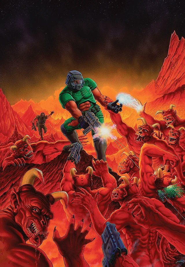 Apparently, the original DOOM painting for the box art is lost.
IT BELONGS IN A MUSEUM!!!!
I'm going to hunt this thing down.