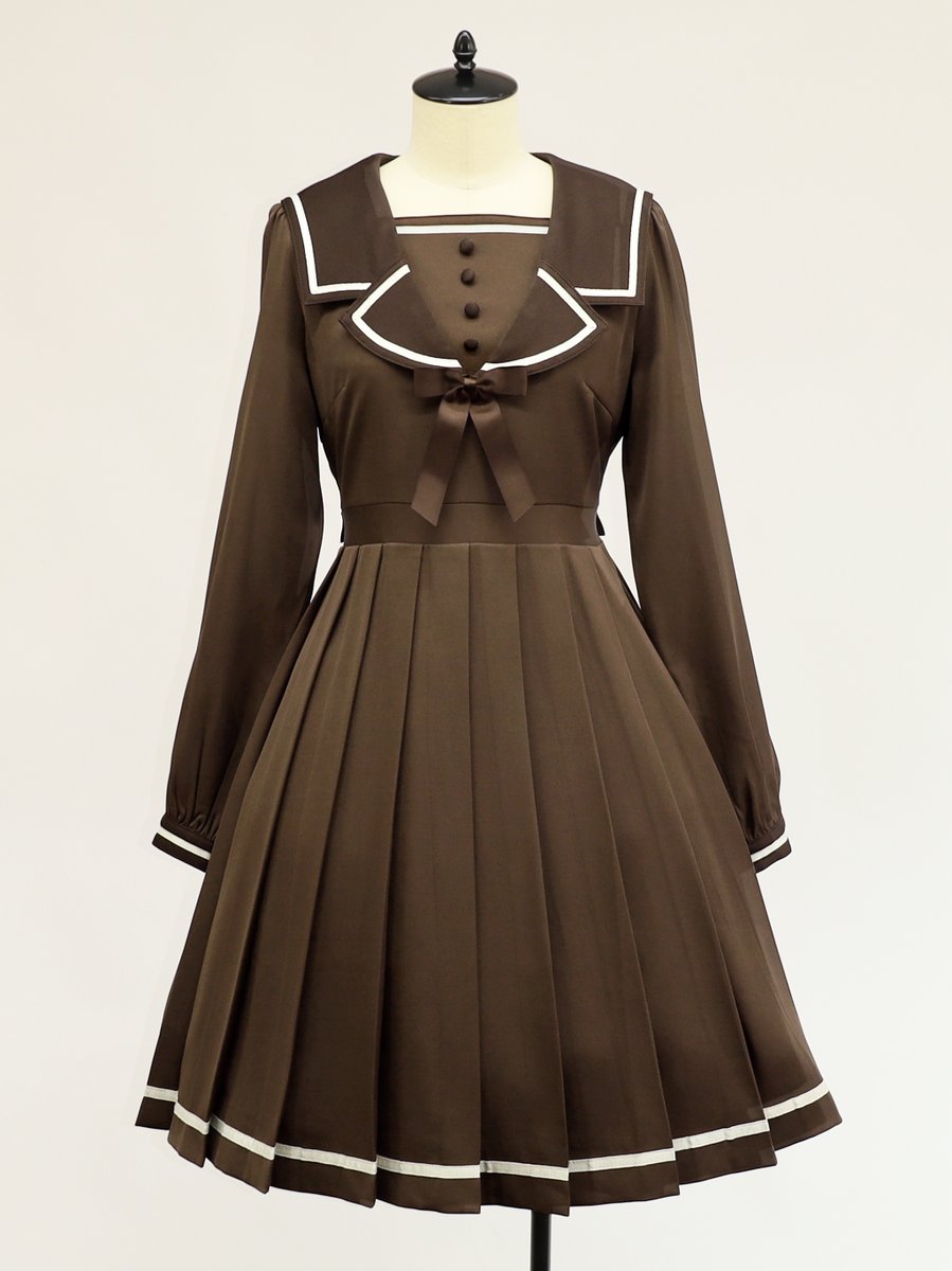 Amavel テーラードセーラープリーツワンピース ブラウンタグ付新品 ノエミー Coming soon Item♥Part1 ＊テーラードセーラープリーツワンピース