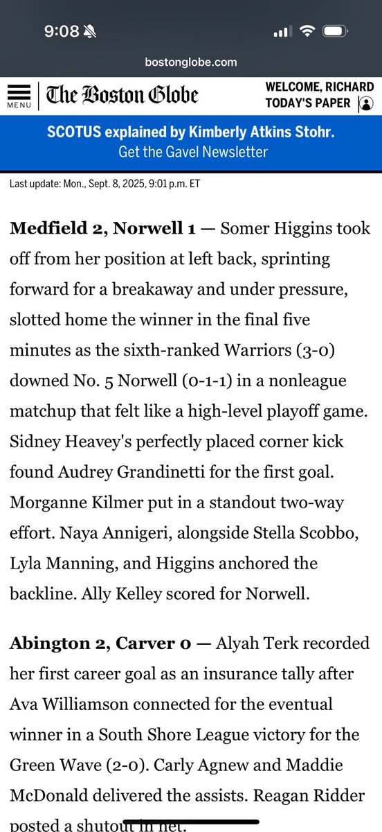 Postseason atmosphere.  Way to want it MedSoc!  #medsoc25 <a href="/MedfieldAD/">Medfield Athletics</a>