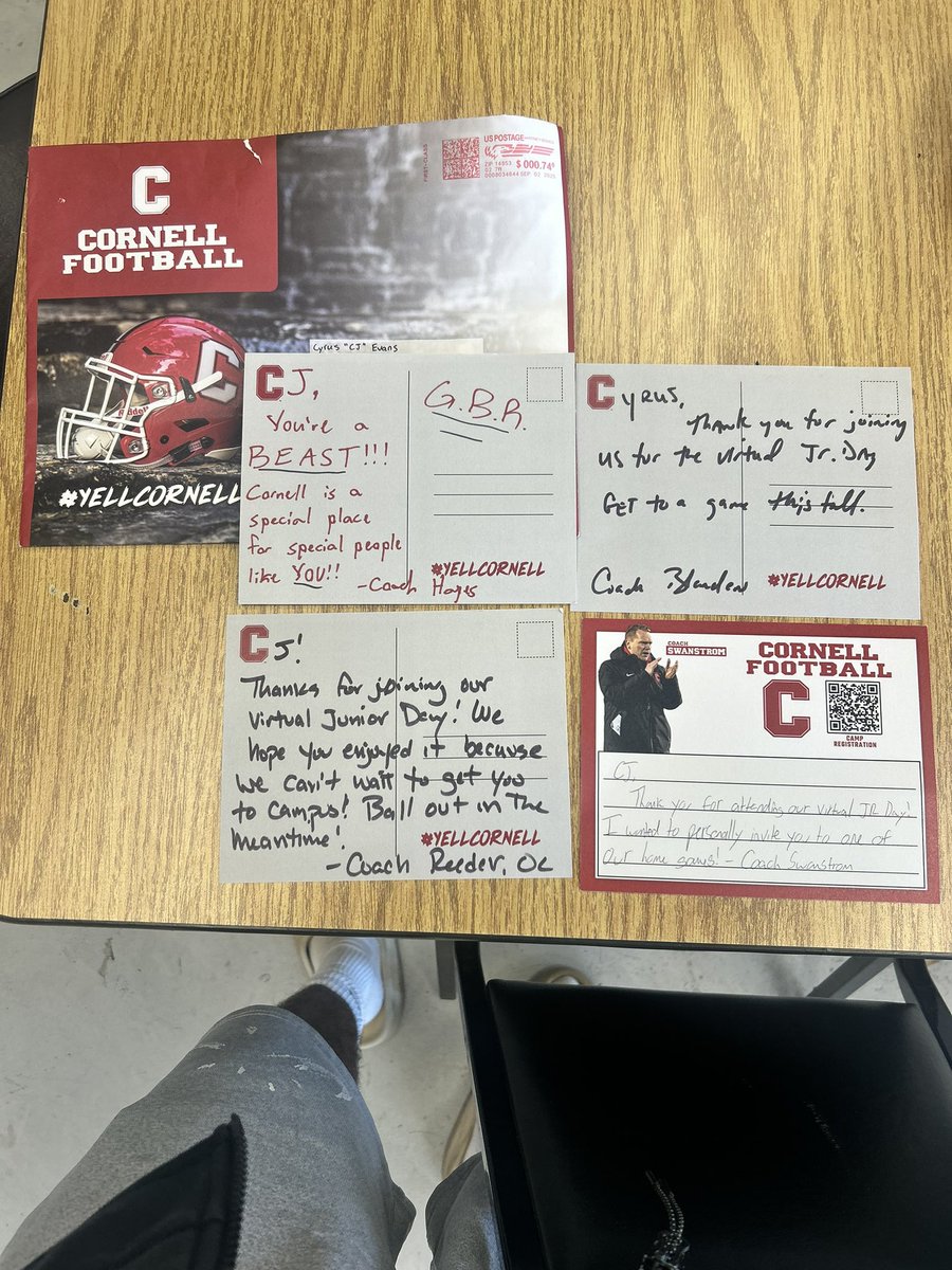 C.J. Evans (@2waycj) on Twitter photo Thank you coach <a href="/DanSwanstrom/">Dan Swanstrom</a> <a href="/Sean_Reeder/">Sean Reeder</a> @jay_hayesOf <a href="/BlandenCoach/">Will Blanden</a> <a href="/CoachBhakta/">Satyen Bhakta</a> for the love from Cornell <a href="/BigRed_Football/">Cornell Football</a> Can’t wait to attend a game this season!! #GBR
<a href="/GerikTerry/">Terry Gerik</a> <a href="/CreightonReed/">Creighton Reed</a> <a href="/Dbrooks4021/">Coach Brooks</a> <a href="/Shaun_Graham_DB/">Coach Graham : EBG</a> <a href="/tiji_paul5/">Toon</a> <a href="/topflightboog_/">coach top</a> <a href="/shamar_thomas11/">Marr</a> Thank you coach <a href="/DanSwanstrom/">Dan Swanstrom</a> <a href="/Sean_Reeder/">Sean Reeder</a> @jay_hayesOf <a href="/BlandenCoach/">Will Blanden</a> <a href="/CoachBhakta/">Satyen Bhakta</a> for the love from Cornell <a href="/BigRed_Football/">Cornell Football</a> Can’t wait to attend a game this season!! #GBR
<a href="/GerikTerry/">Terry Gerik</a> <a href="/CreightonReed/">Creighton Reed</a> <a href="/Dbrooks4021/">Coach Brooks</a> <a href="/Shaun_Graham_DB/">Coach Graham : EBG</a> <a href="/tiji_paul5/">Toon</a> <a href="/topflightboog_/">coach top</a> <a href="/shamar_thomas11/">Marr</a>