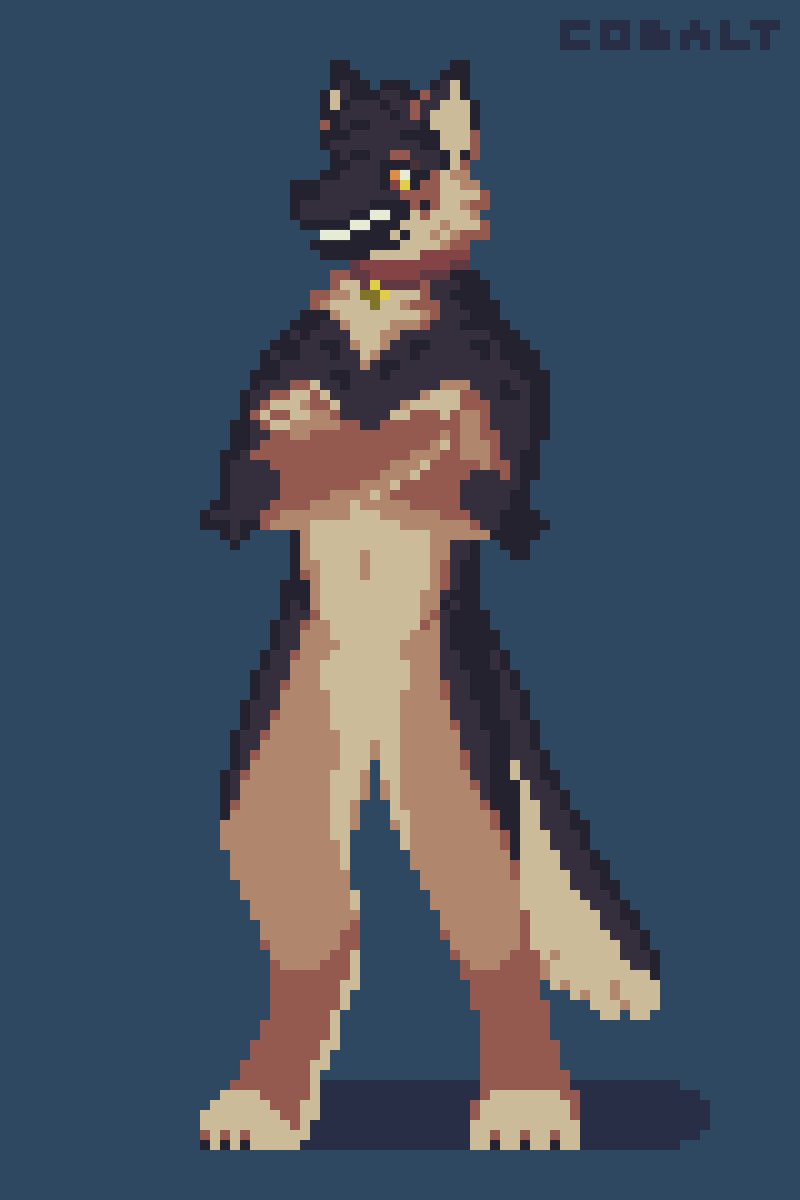 CobaltCottntail's tweet photo. Sprite I made for @ShotsButBetter 
#pixelart #furry #GermanShepherd https://t.co/urk2qdTf9t