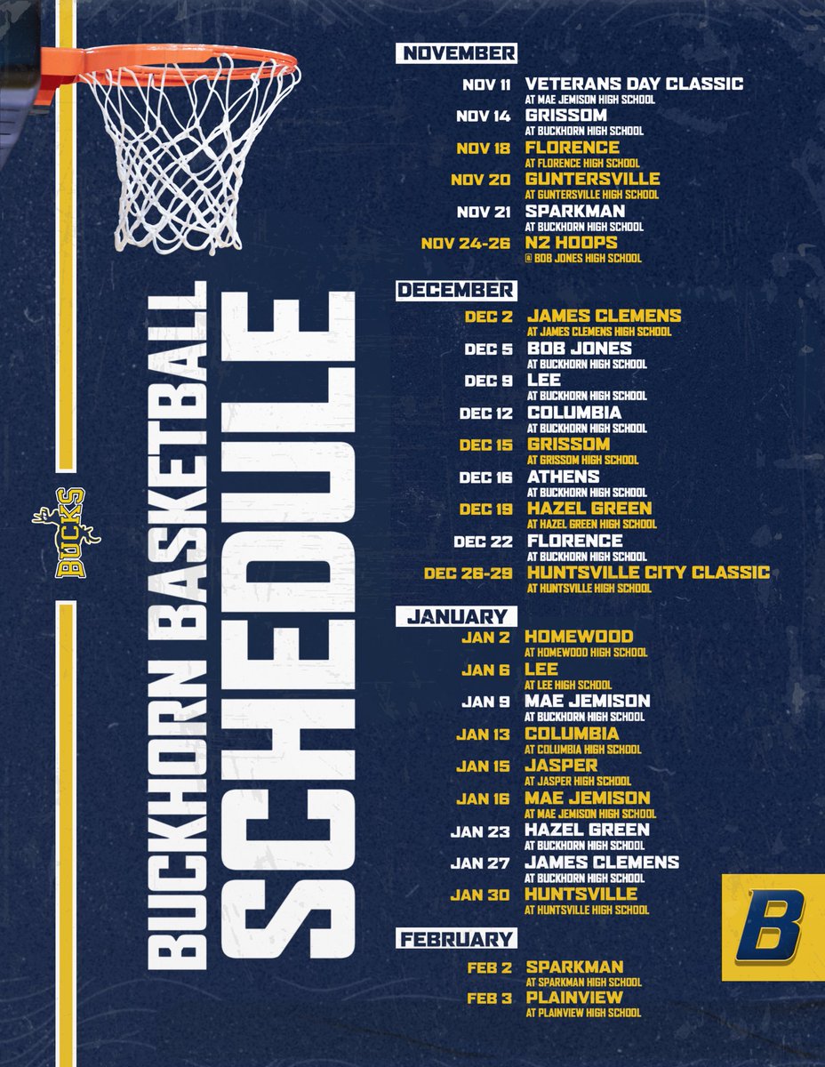 🚨🚨 Schedule Drop 🚨🚨
<a href="/Buckhorn_High/">Buckhorn High School</a>