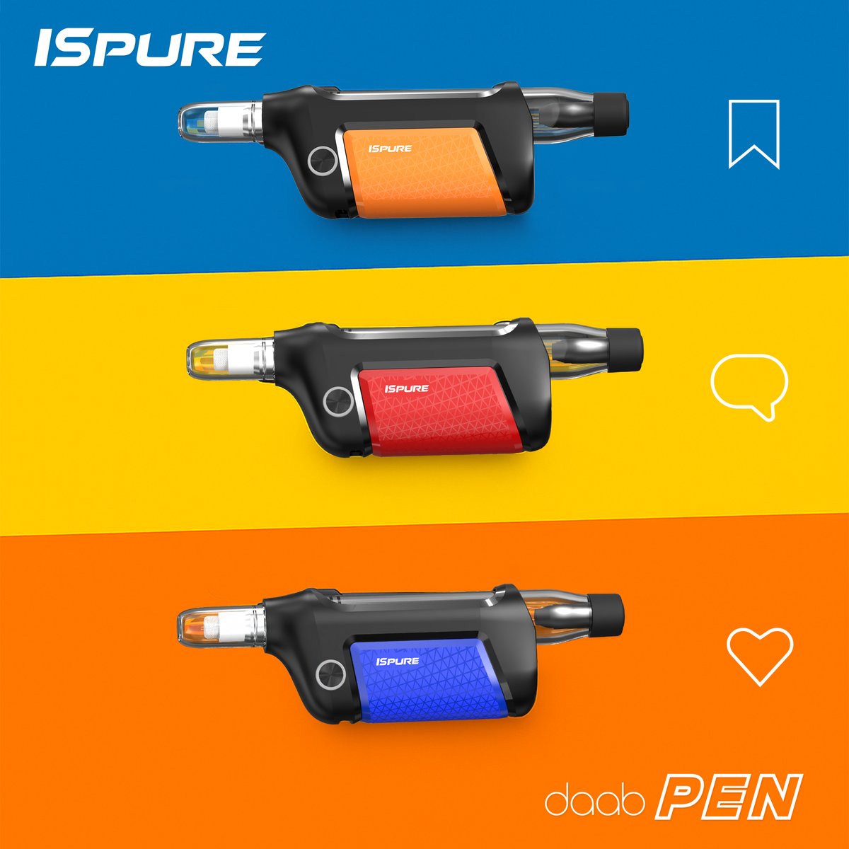 ispure_official's tweet image. ⚡ Pocket power, smooth hits.
Orange 🍊 Red ❤ Blue 💙
👉 Which color’s calling your vibe?

#daabPEN #ISPURE #DabLife #VapeLife