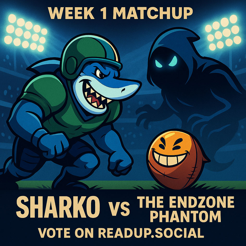memehedge's tweet photo. 🦈 The Sharko Blitz League kicks off.
👻 Week 1: Sharko vs The Endzone Phantom.
⚡ You decide who wins. Vote now 👉 https://t.co/is04dkMGzc
#MemeLeague #SharkoBlitz #memehedge
https://t.co/mS9amRxUj4 https://t.co/TcqVaGB9Wq