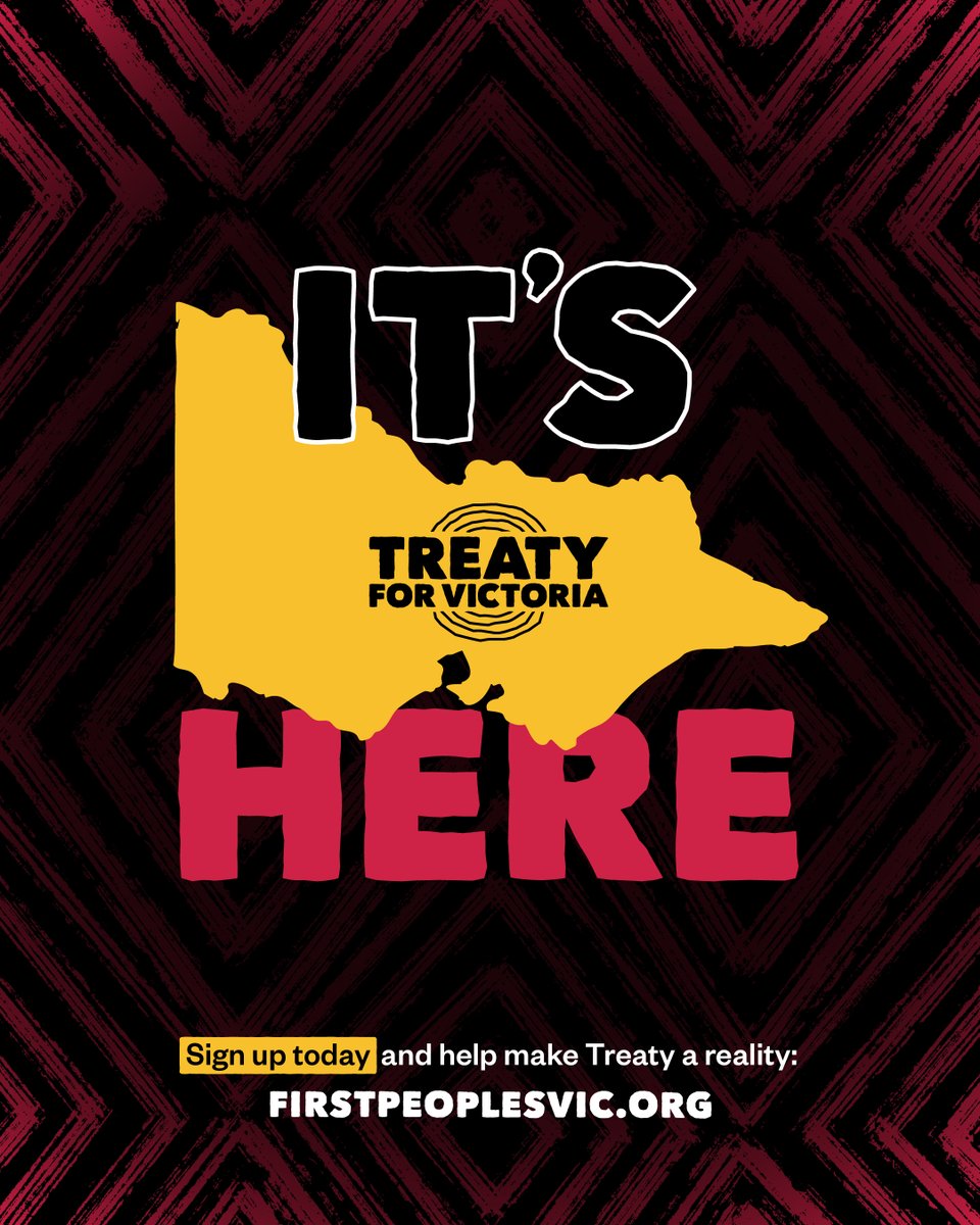 It's a historic day in Victoria: the first state or territory in Australia to introduce a treaty to its parliament.  

The treaty promises to "reckon with the past" &amp; empower Victoria's First Peoples.

Incredible work by <a href="/firstpeoplesvic/">First Peoples' Assembly of Victoria</a>