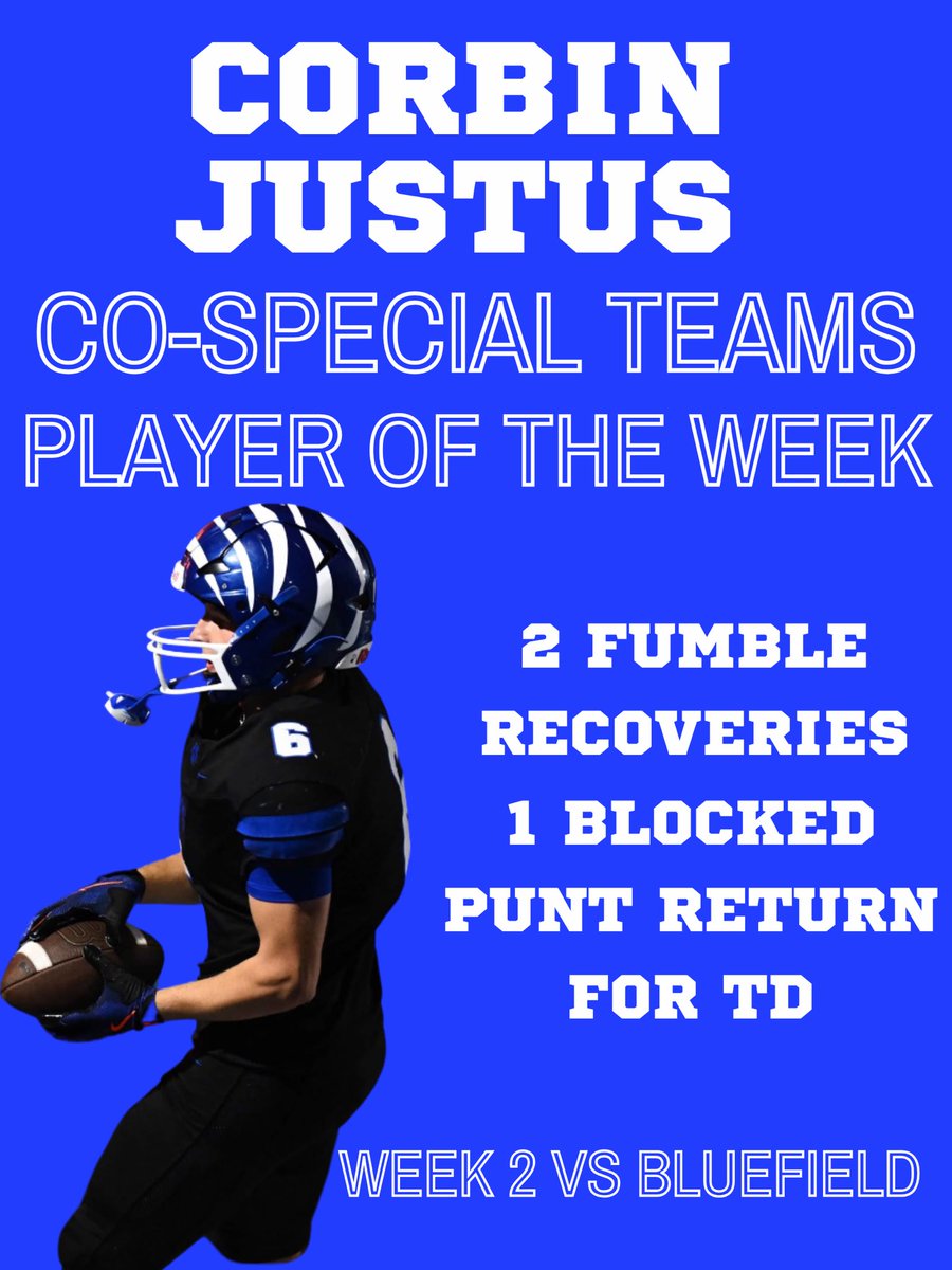 <a href="/bradley_mossor/">Brad mossor</a> <a href="/Chancembarker12/">Chance McKade Barker</a> Special Teams Players Of the Week-Senior <a href="/cjustus2007/">Corbin Justus</a> and Junior Carter Tipton #NoBCD #PTownTough