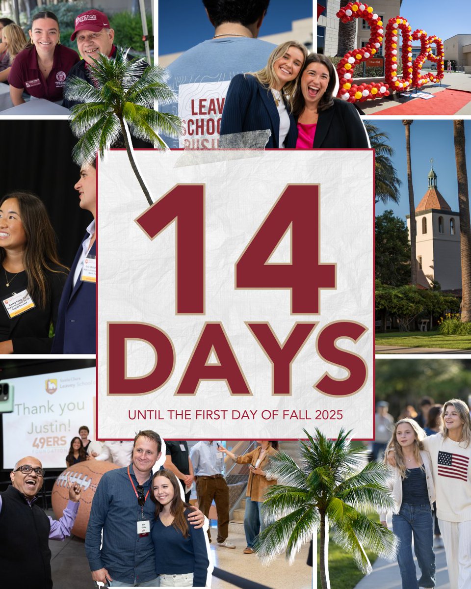 ✨ Two weeks to go until a new season of learning, growth, and memories. Fall 2025 is almost here... Let’s do this, Broncos! 🐴📚

#SantaClaraLeavey #LifeAtSCU #Fall2025 #BroncosInBusiness