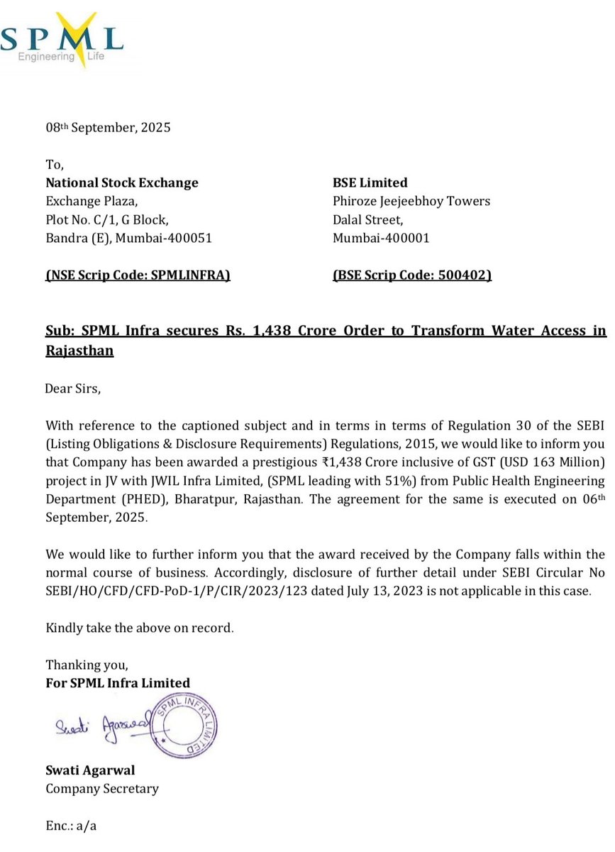 NRAJ_STOCK's tweet image. #SPML

SPML Infra Wins ₹1438 Crore Order to Transform Water Access in Rajasthan

@jitu_stock ,@Goldforestinves