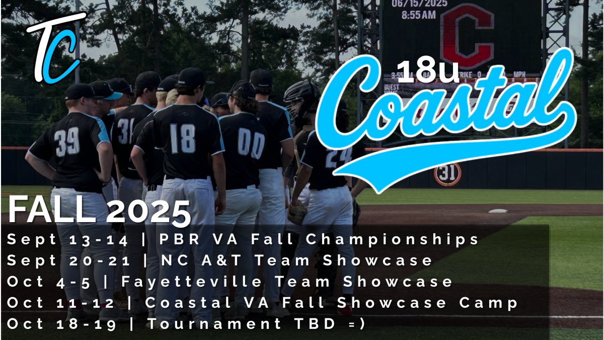 The boys are ready to hit the road this fall!! Time to show out 💯

TC 18u heads over to Richmond this weekend to start the fall season with a bang … <a href="/PrepBaseballVA/">Prep Baseball Virginia/DC</a> 

#TeamCoastal #TC2026s