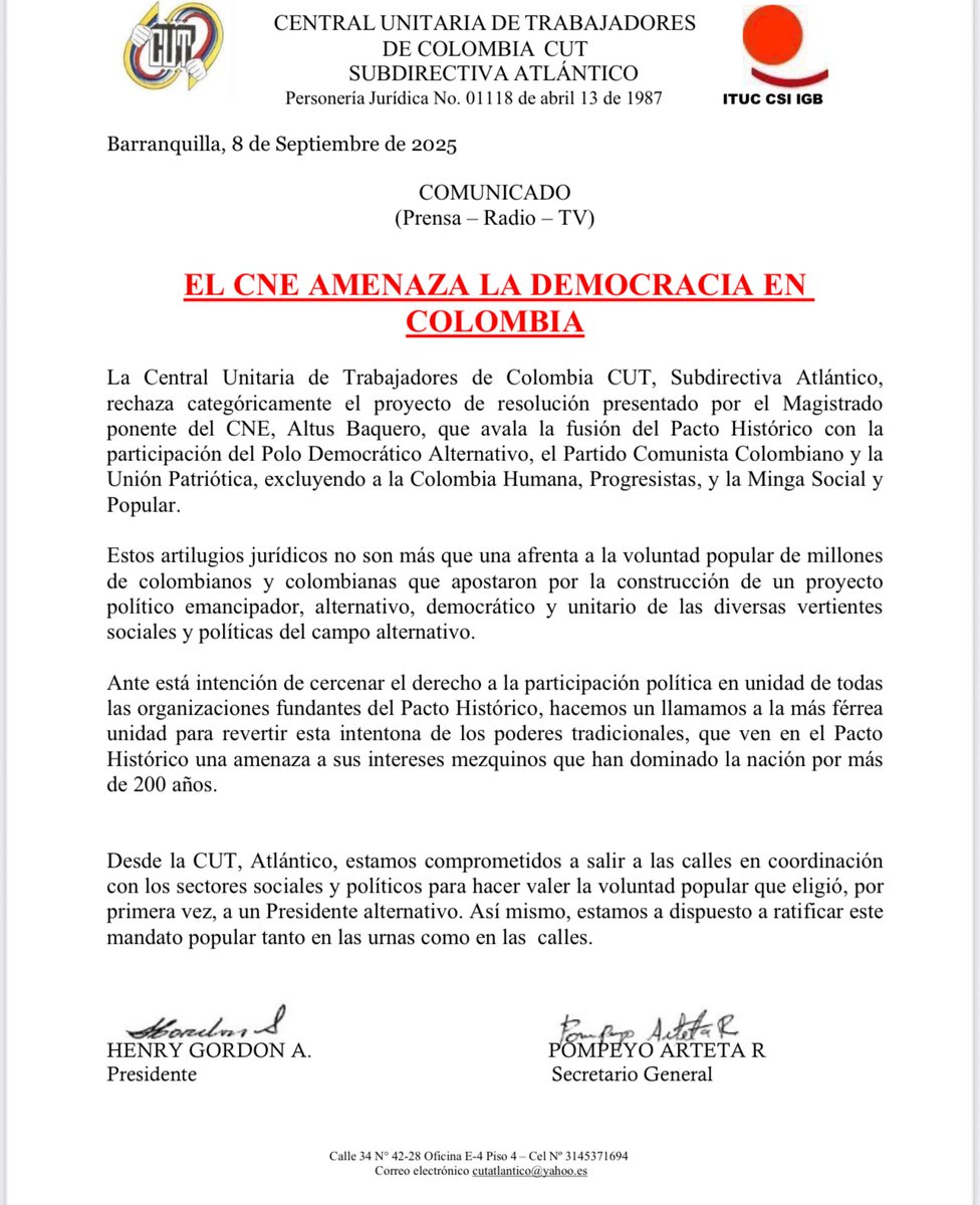 El CNE amenaza la democracia en Colombia