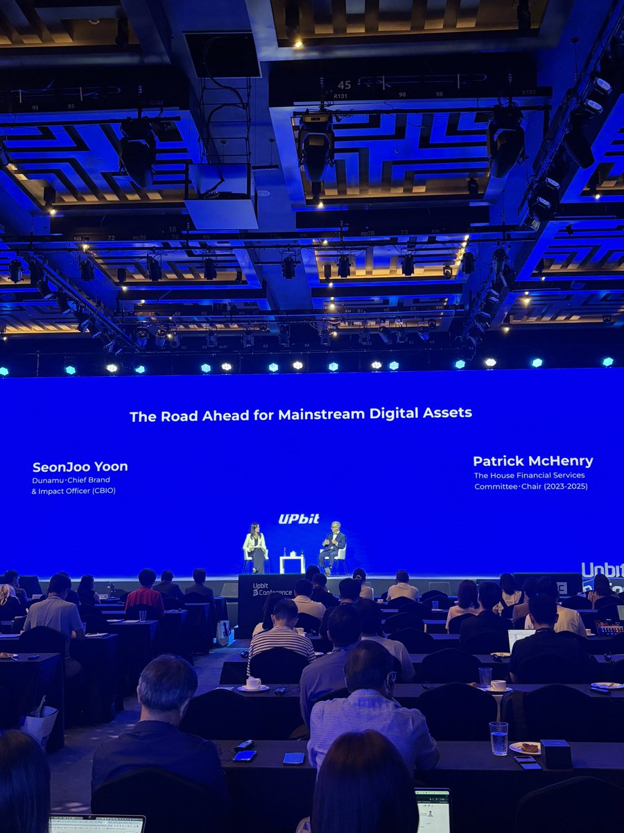Great morning so far at <a href="/Official_Upbit/">Upbit Korea</a>’s UDC conference.

Interesting insights on regulation from <a href="/PatrickMcHenry/">Patrick McHenry</a>
