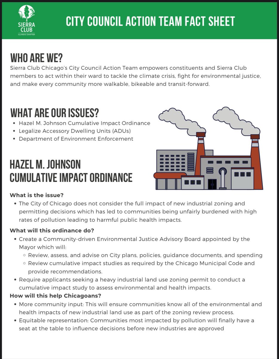 SierraChicago's tweet image. The 1st CCAT pic of the season! 🙌 Huge thanks to Alderman Chico in the 10th Ward for discussing environmental justice, ADUs, &amp;amp; strengthening protections through the Hazel M. Johnson Ordinance + Dept. of Environment. Let’s build a sustainable Chicago! 🌍 #CCAT #ChicagoForward