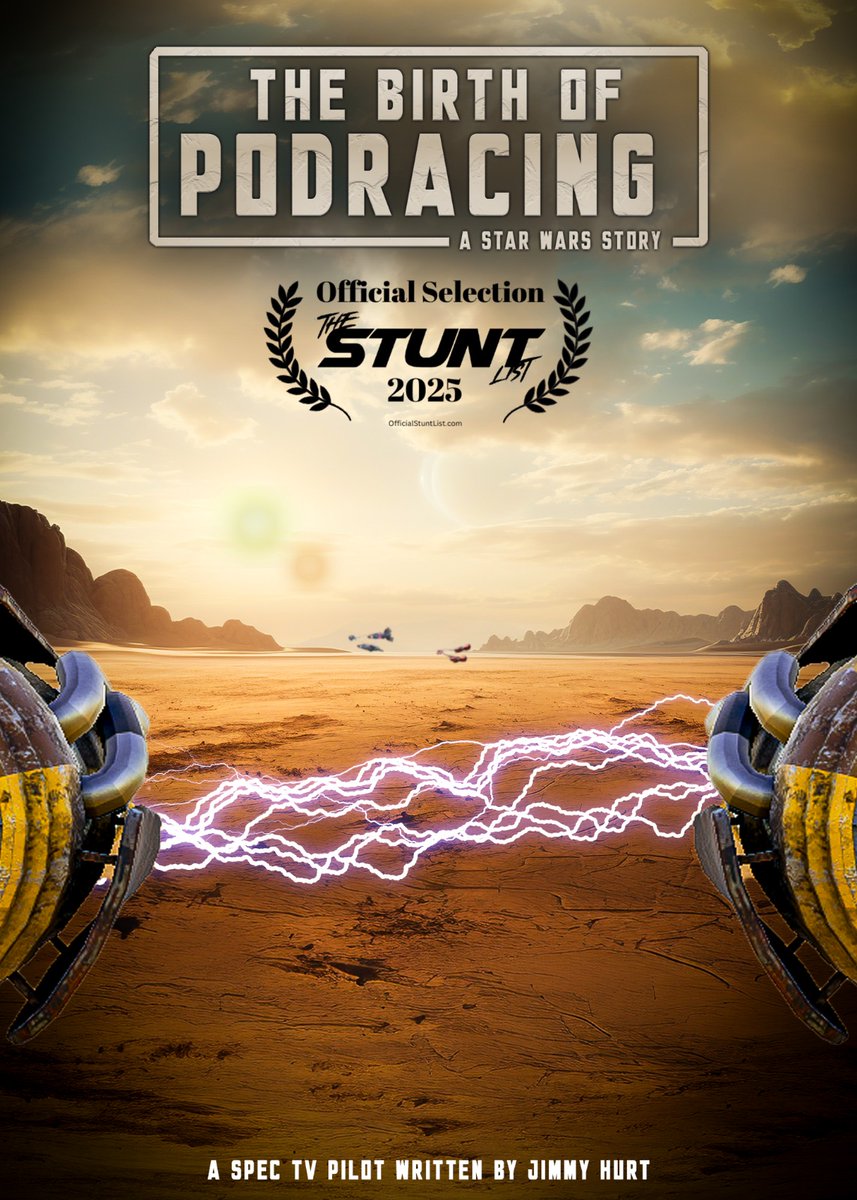idonteatworld's tweet image. Now THIS is podracing!!!
THE BIRTH OF PODRACING: A STAR WARS STORY has made @TheStuntList S4. 
Mad Max × Ford v. Ferrari.
Looking for your post-Andor fix? Hit the link in my bio!
#StarWars #specscript