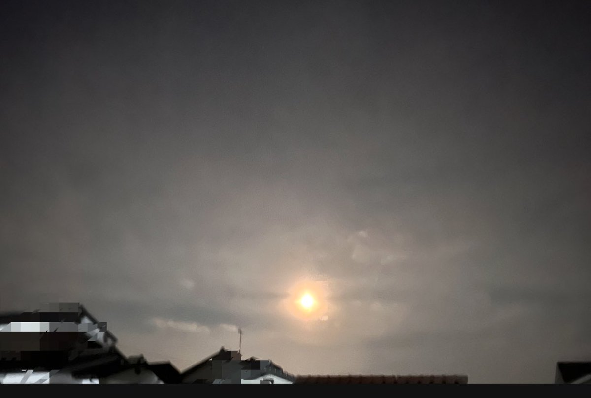 昨夜の満月家の前からもこんなに綺麗に見えました🌕✨