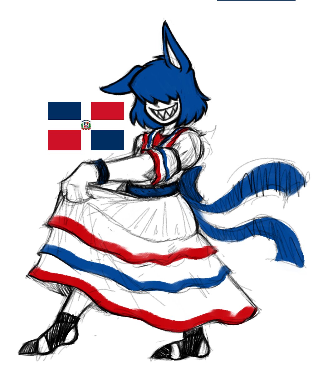 Doodle of Ozii with a traditional dominican dress cuz a friend gave me $20. 

I drew this while blasting Juan Luis Guerra the whole time.