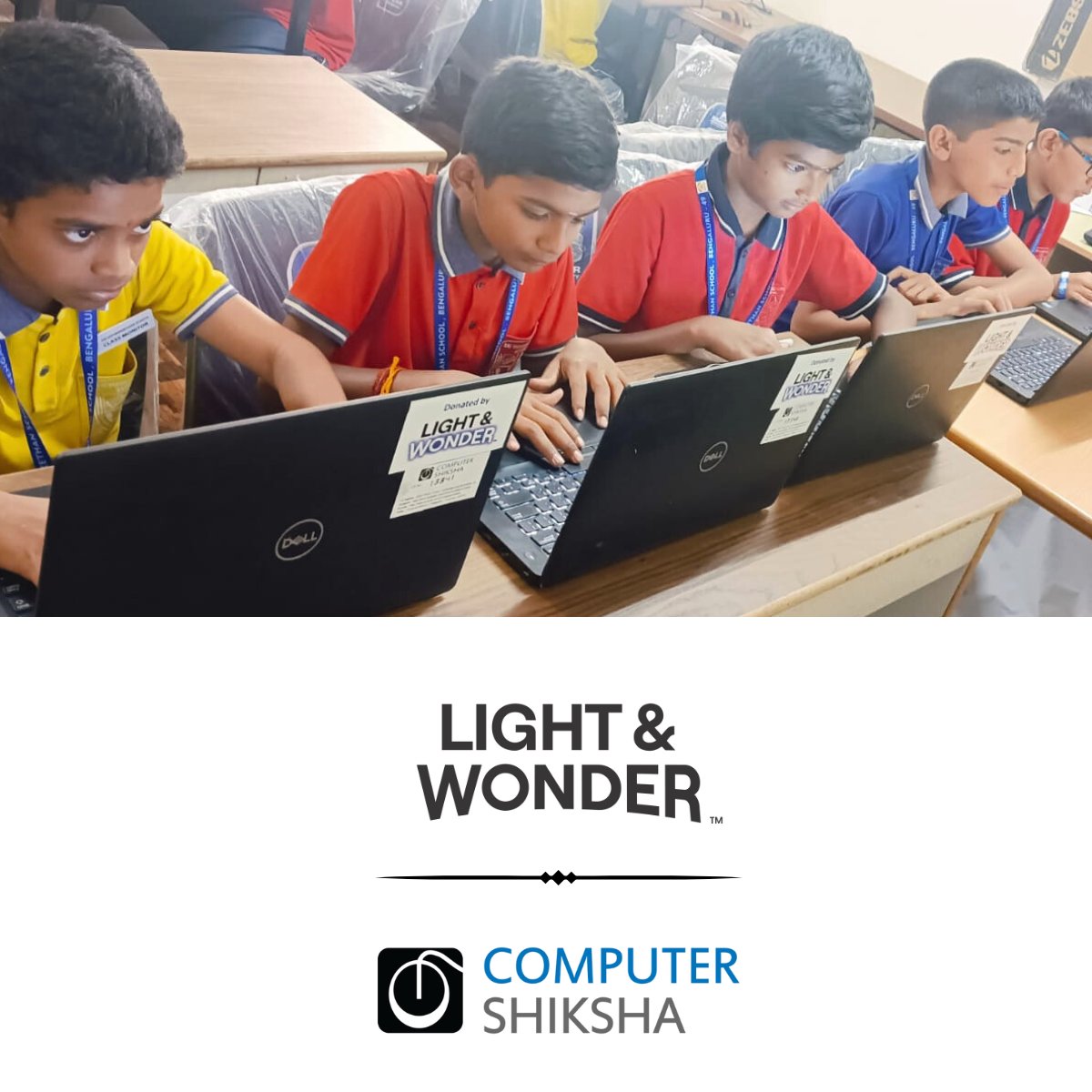 Thrilled to partner with Light &amp; Wonder! Their generous donation of 25 laptops is helping us bridge the digital divide.
✅ A new computer lab in Bangalore with 8 laptops
✅ 240 underserved students now gaining computer literacy
Grateful to Ms. Purnima Maheshwari &amp; the CSR team.