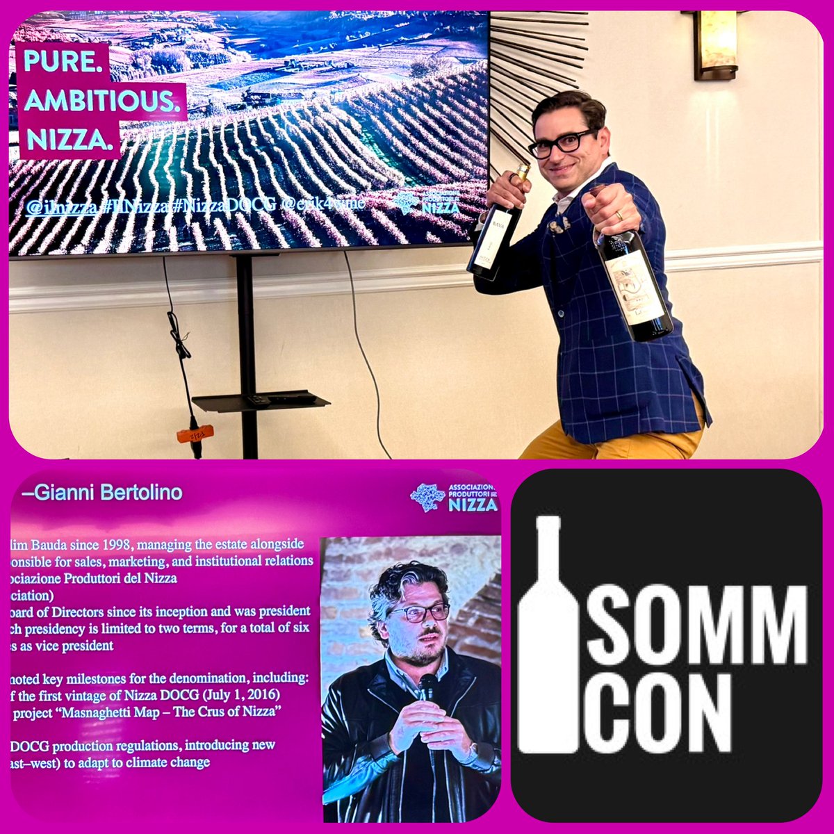 Tasting Barbera from Nizza DOCG with Erik Segelbaum &amp; Gianni Bertolino. Amazing quality to value region!!!

#sommcon #sommconsd #nizzadocg #barberawine #piemonteitalia #sommelier #wsetdiploma #DipWSET #italianwine #CircleOfWineWriters #societyofwineeducators