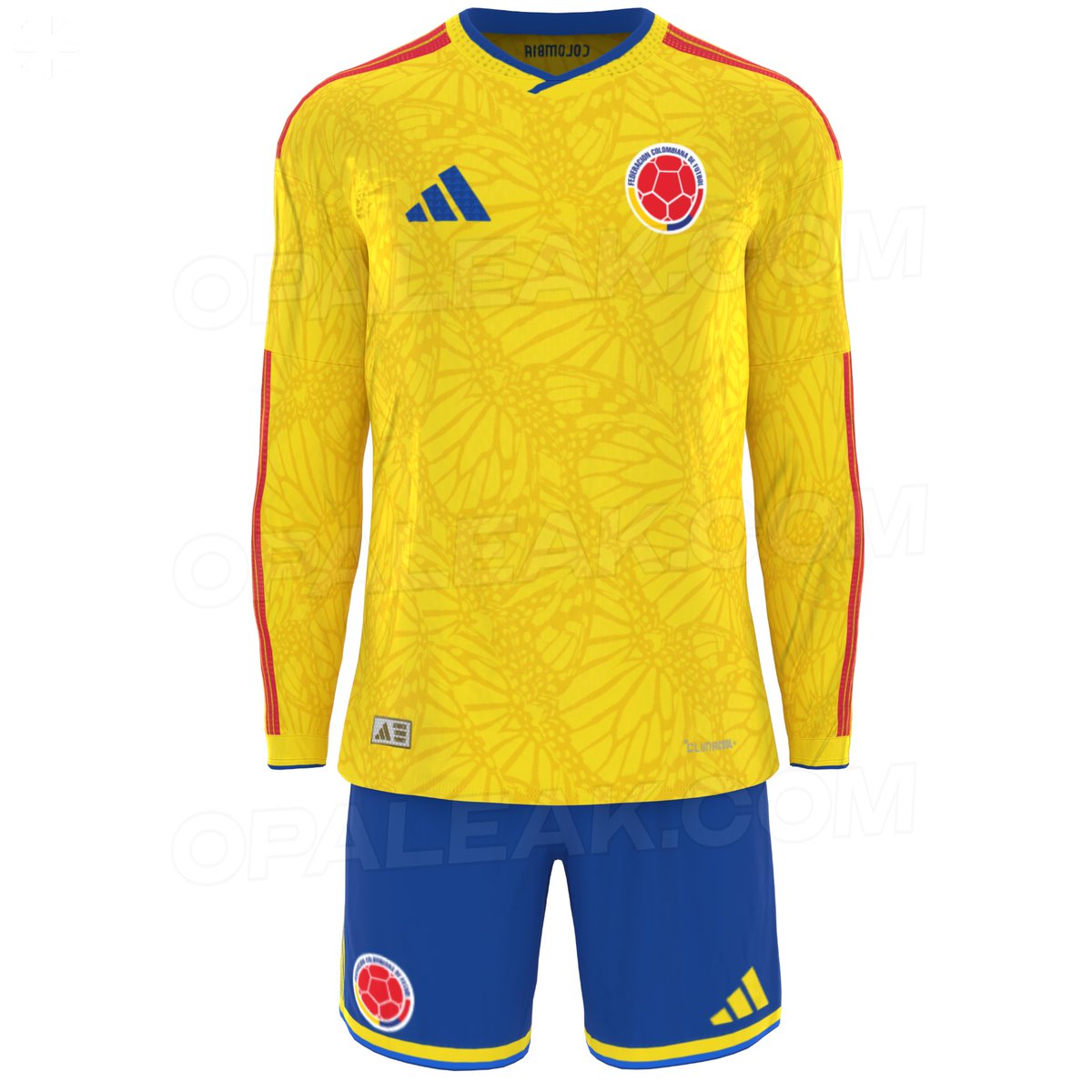 🚨 Así será la camiseta LOCAL de la Selección Colombia que se estrenará en noviembre y se utilizará en la Copa del Mundo 2026.

— Habrá manga larga 😍 y diseño personalizado con las mariposas, detalles que adidas da a los equipos de categoría ÉLITE.

Está muy bonita.