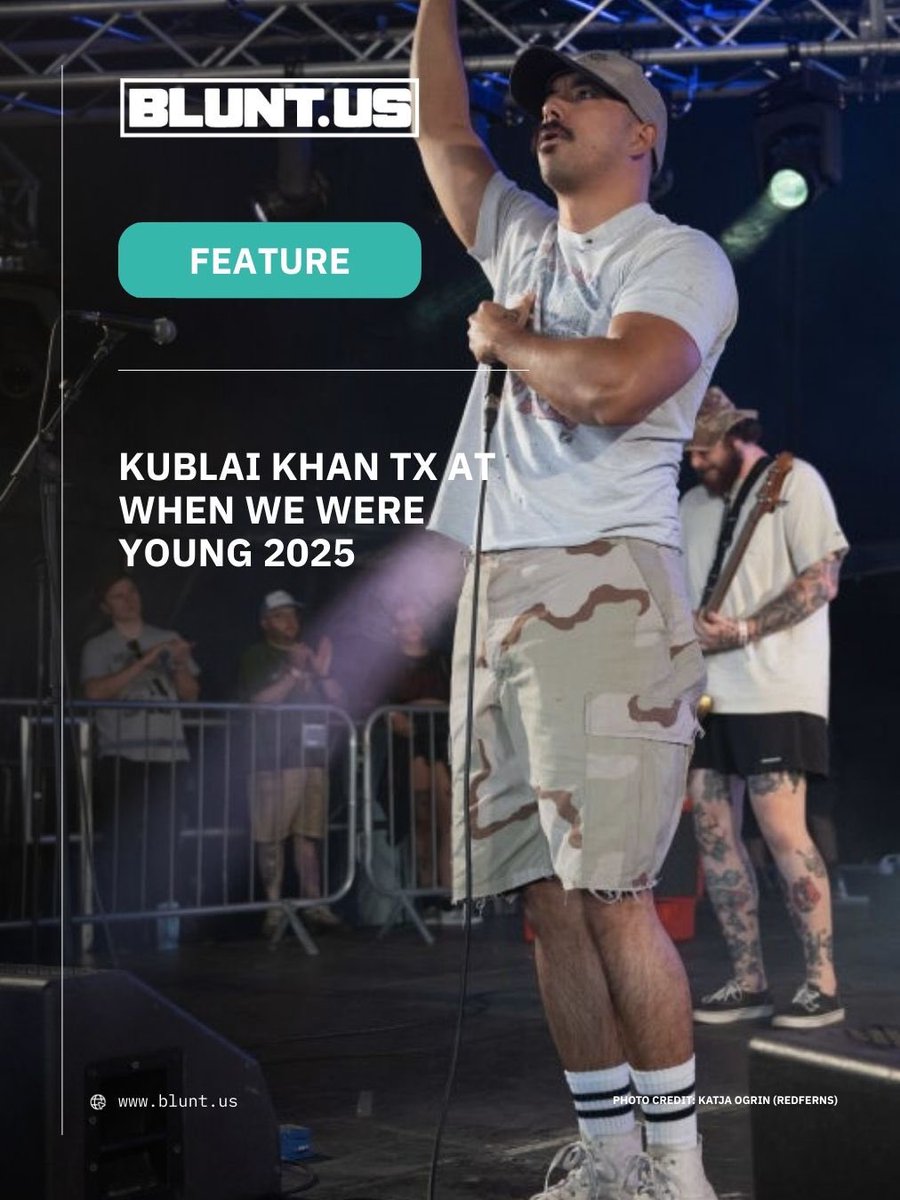 Texas hardcore, unfiltered and brutal 🤘🏻

Kublai Khan TX are set to bring the heaviness to When We Were Young next month.

Before then? They hit the road with DRAIN, Gideon and Guilt Trip!

All of the details via full story ⤵️

blunt.us/music/kublai-k…