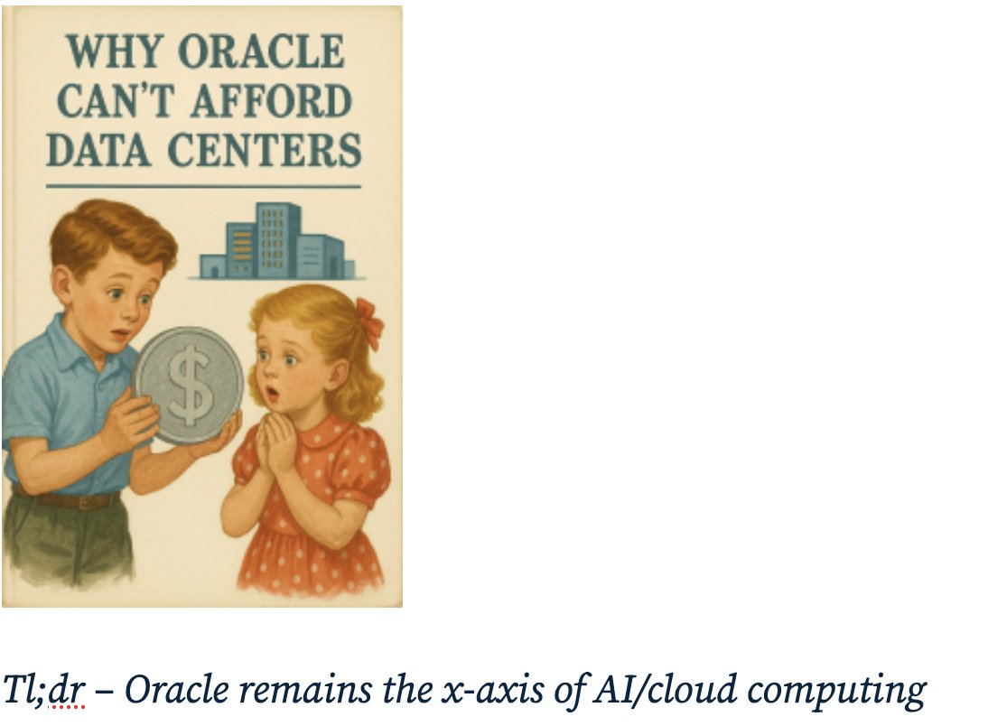 Why Can't Oracle Afford Data Centers?
(link below)